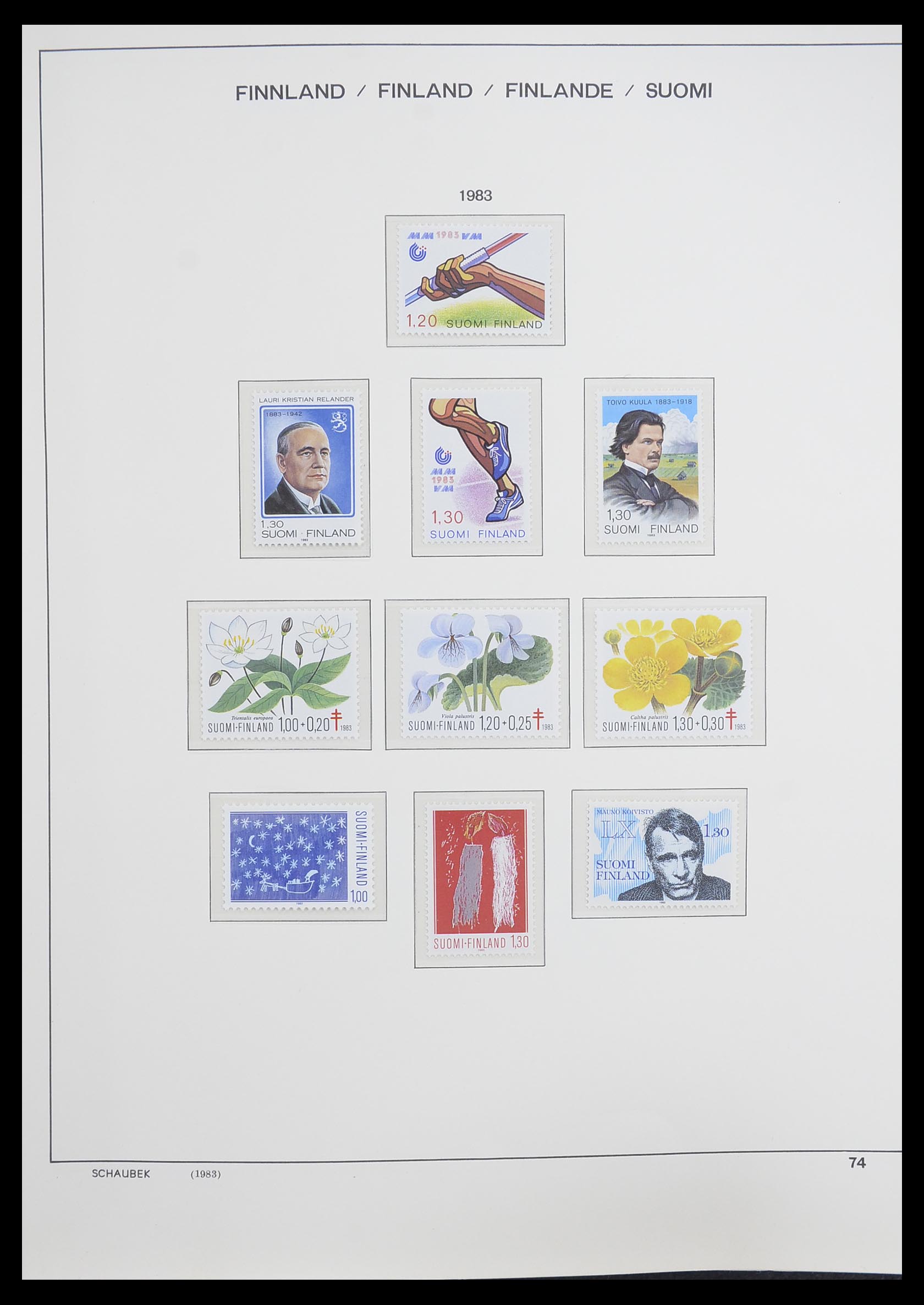 33226 096 - Postzegelverzameling 33226 Finland 1860-1996.