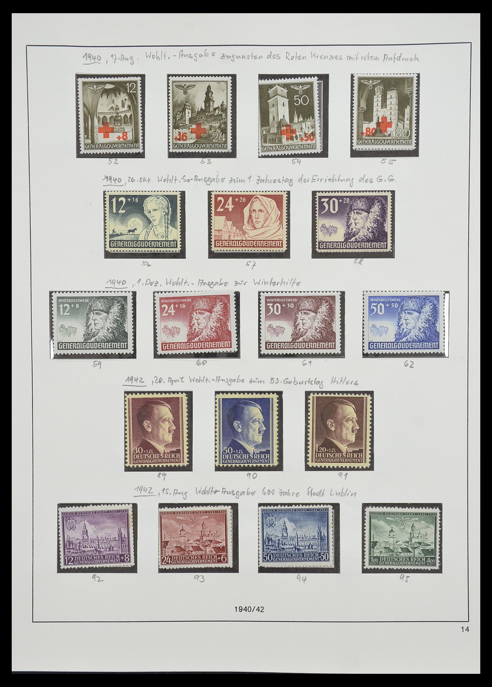 33235 015 - Postzegelverzameling 33235 Duitse bezetting WO II 1938-1945.