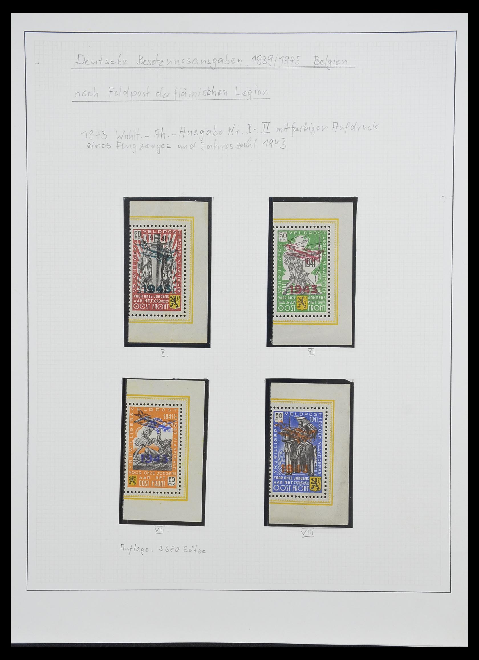 33235 024 - Postzegelverzameling 33235 Duitse bezetting WO II 1938-1945.
