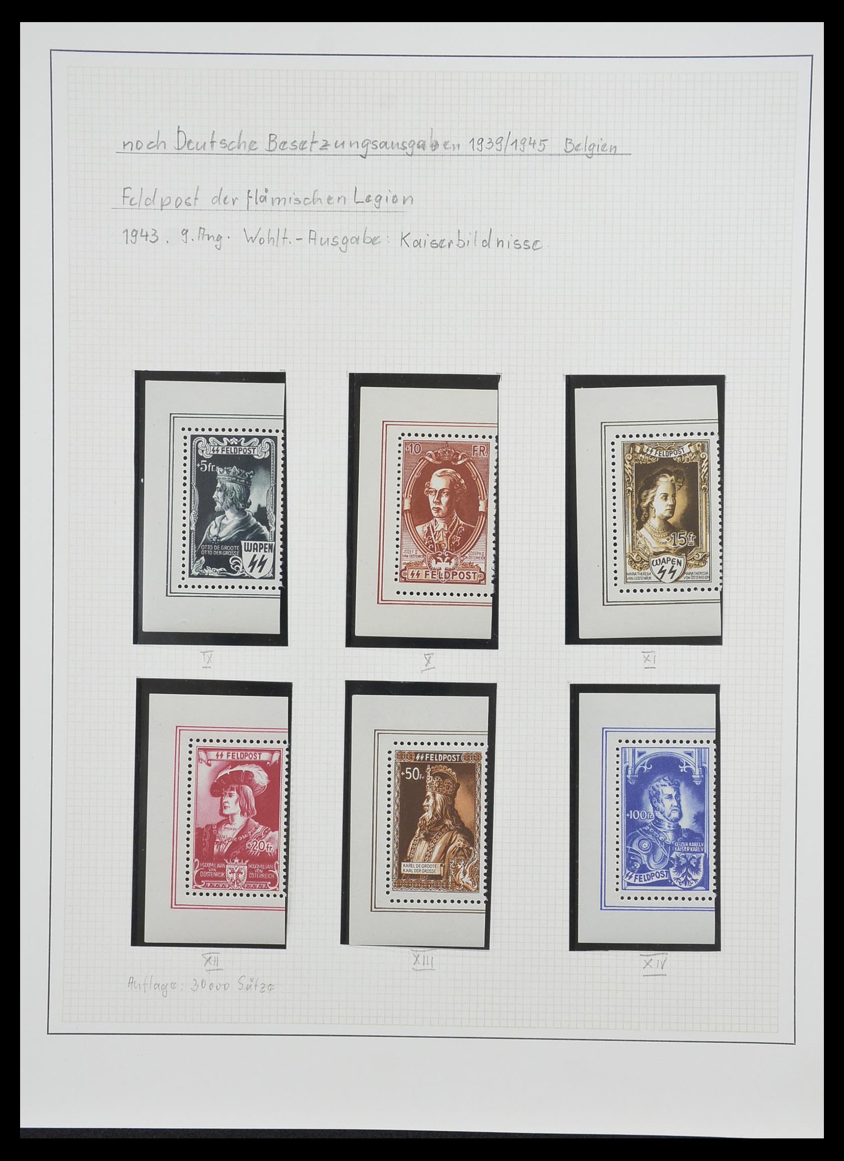 33235 026 - Postzegelverzameling 33235 Duitse bezetting WO II 1938-1945.