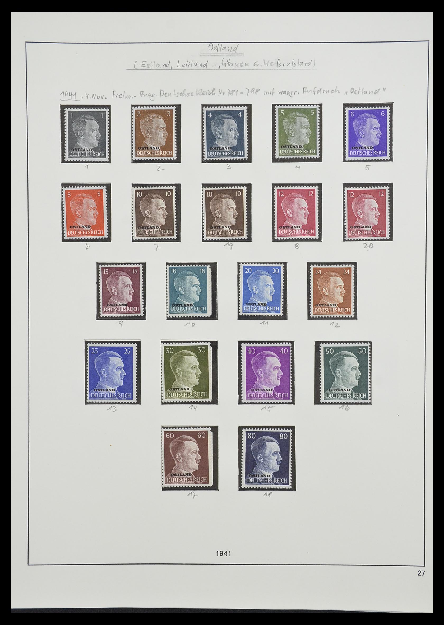 33235 036 - Postzegelverzameling 33235 Duitse bezetting WO II 1938-1945.