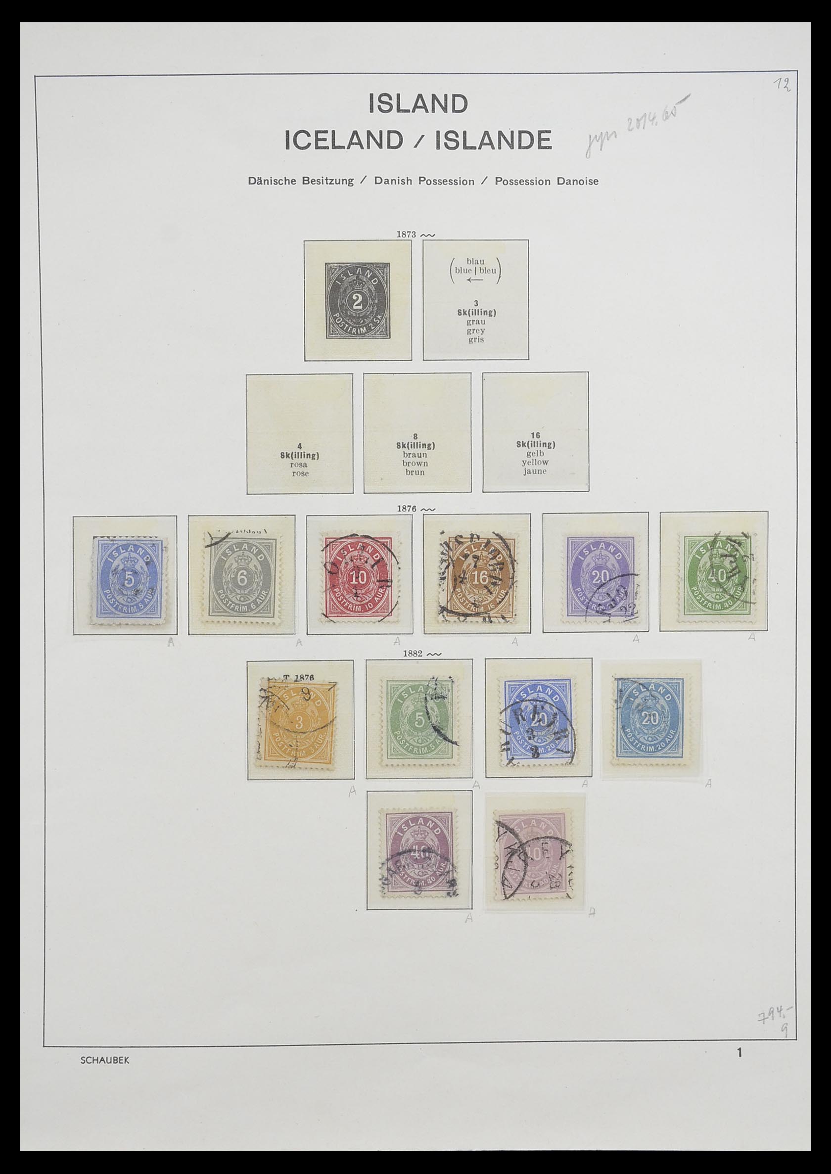 33237 001 - Postzegelverzameling 33237 IJsland 1876-1996.