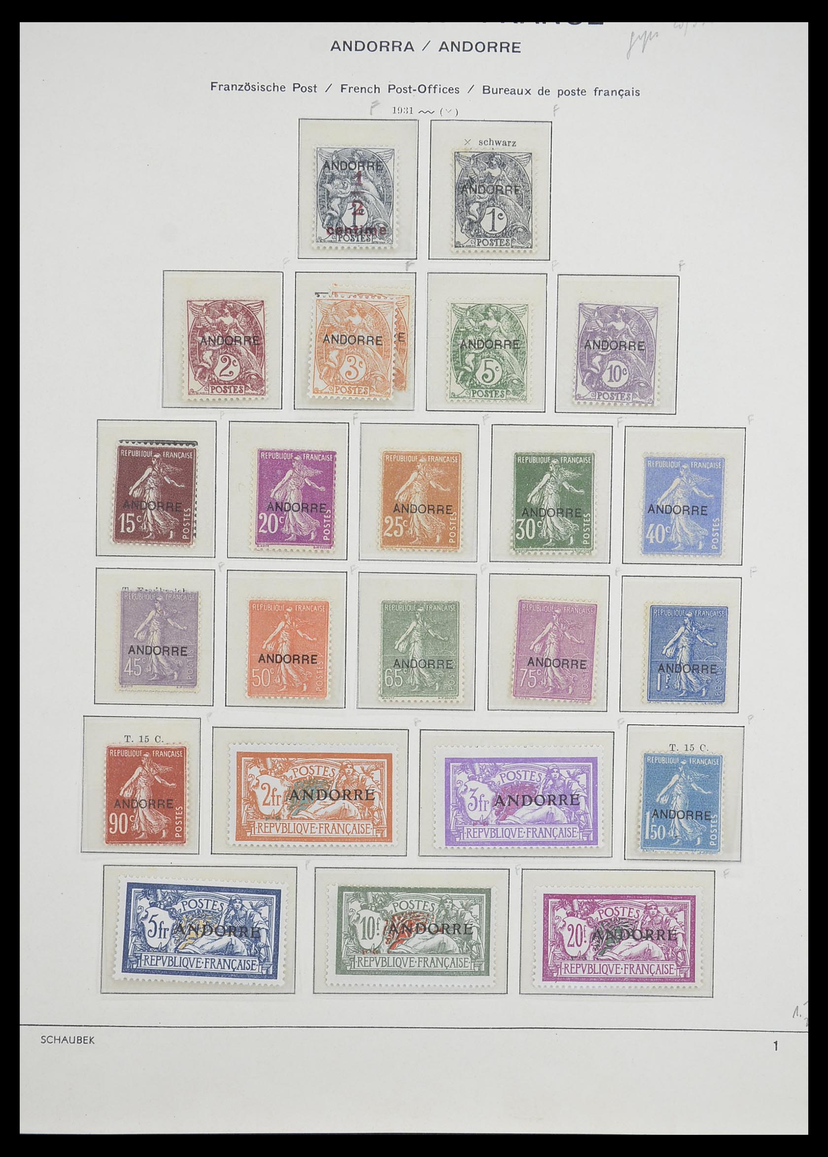 33240 001 - Postzegelverzameling 33240 Andorra 1928-1996.