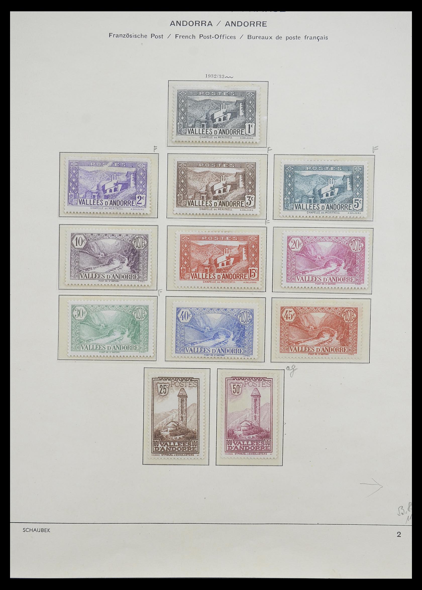 33240 002 - Postzegelverzameling 33240 Andorra 1928-1996.