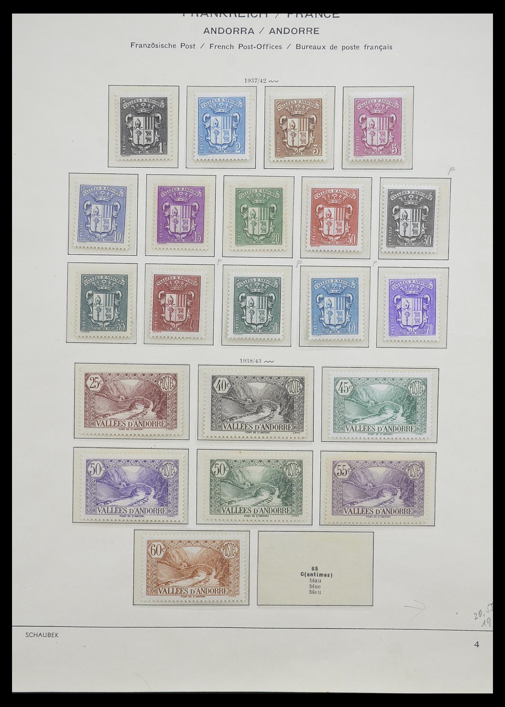 33240 004 - Postzegelverzameling 33240 Andorra 1928-1996.