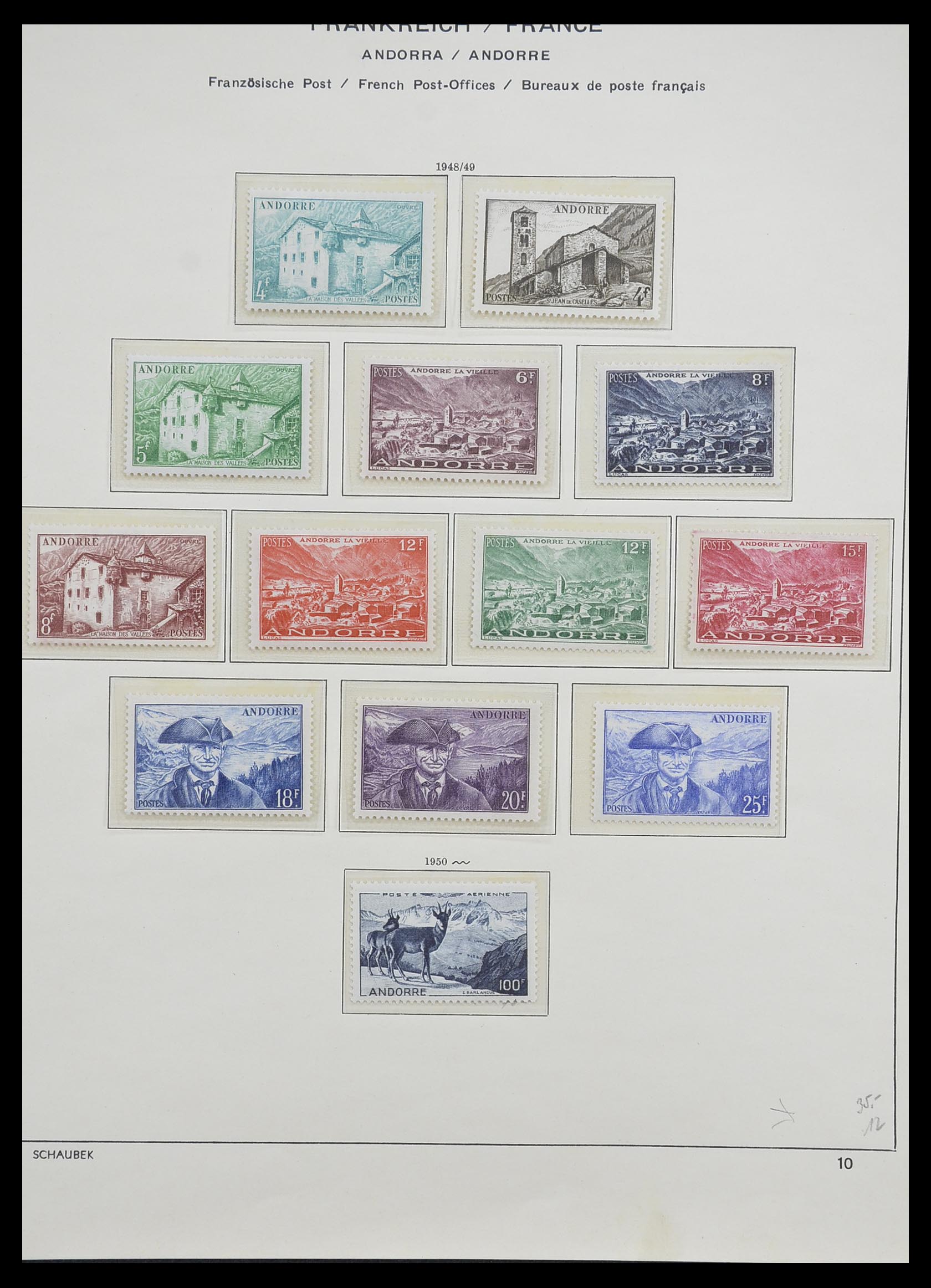 33240 009 - Postzegelverzameling 33240 Andorra 1928-1996.
