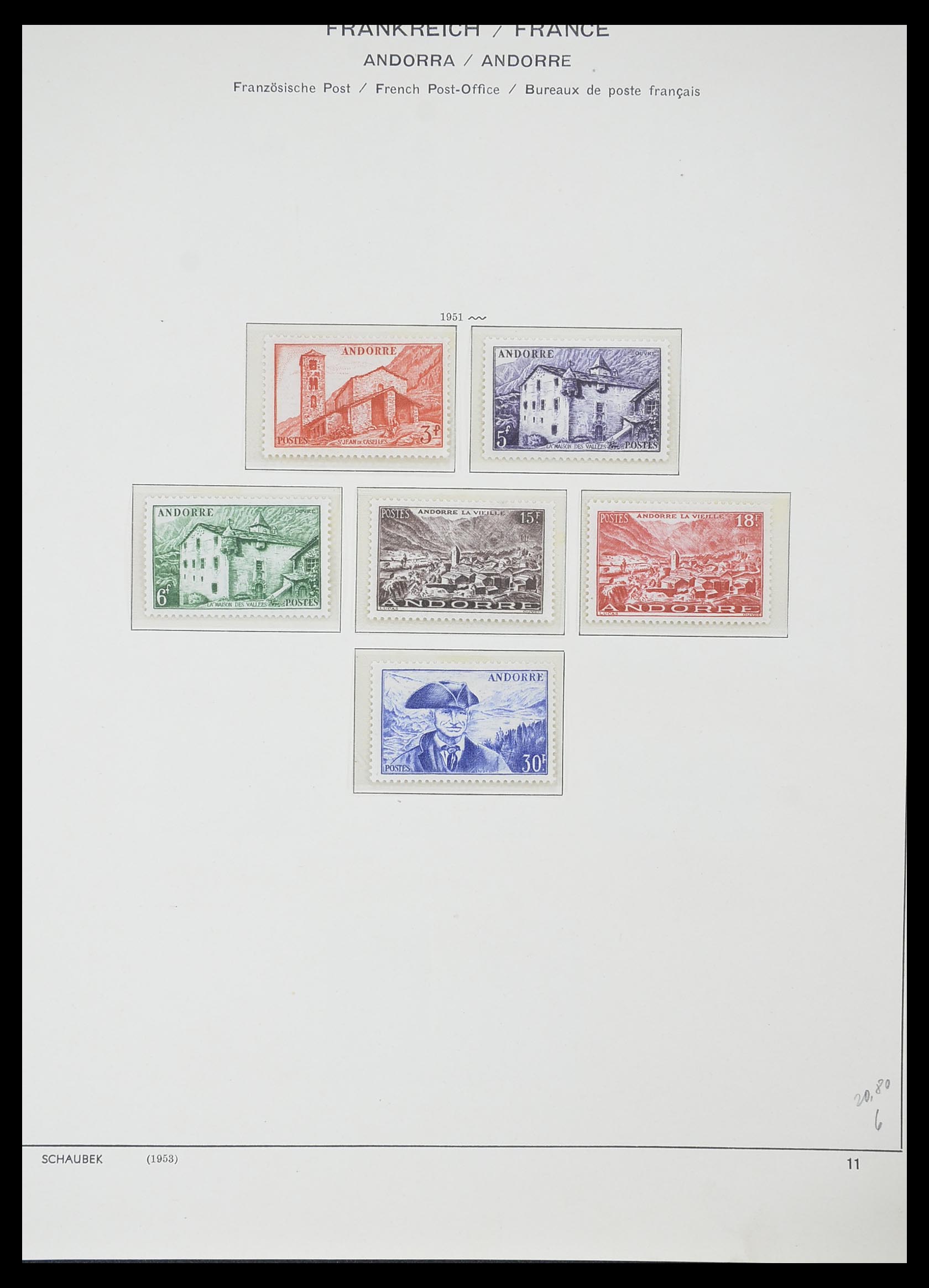 33240 010 - Postzegelverzameling 33240 Andorra 1928-1996.