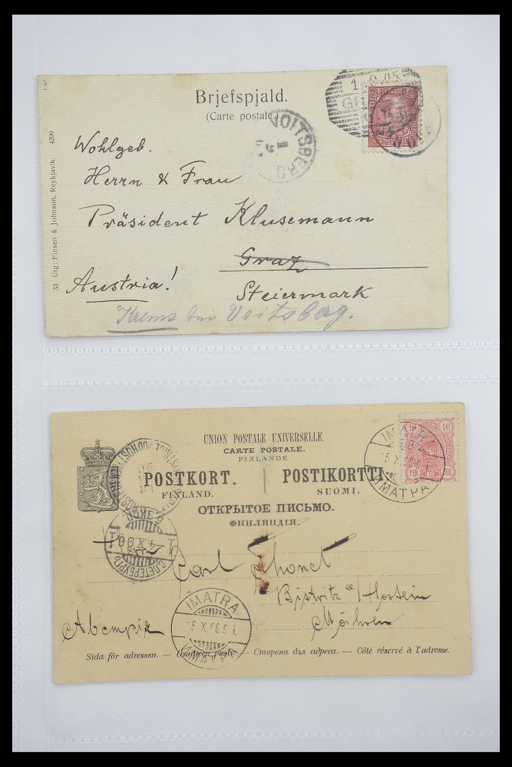 33241 003 - Postzegelverzameling 33241 Scandinavië brieven 1860-1930.