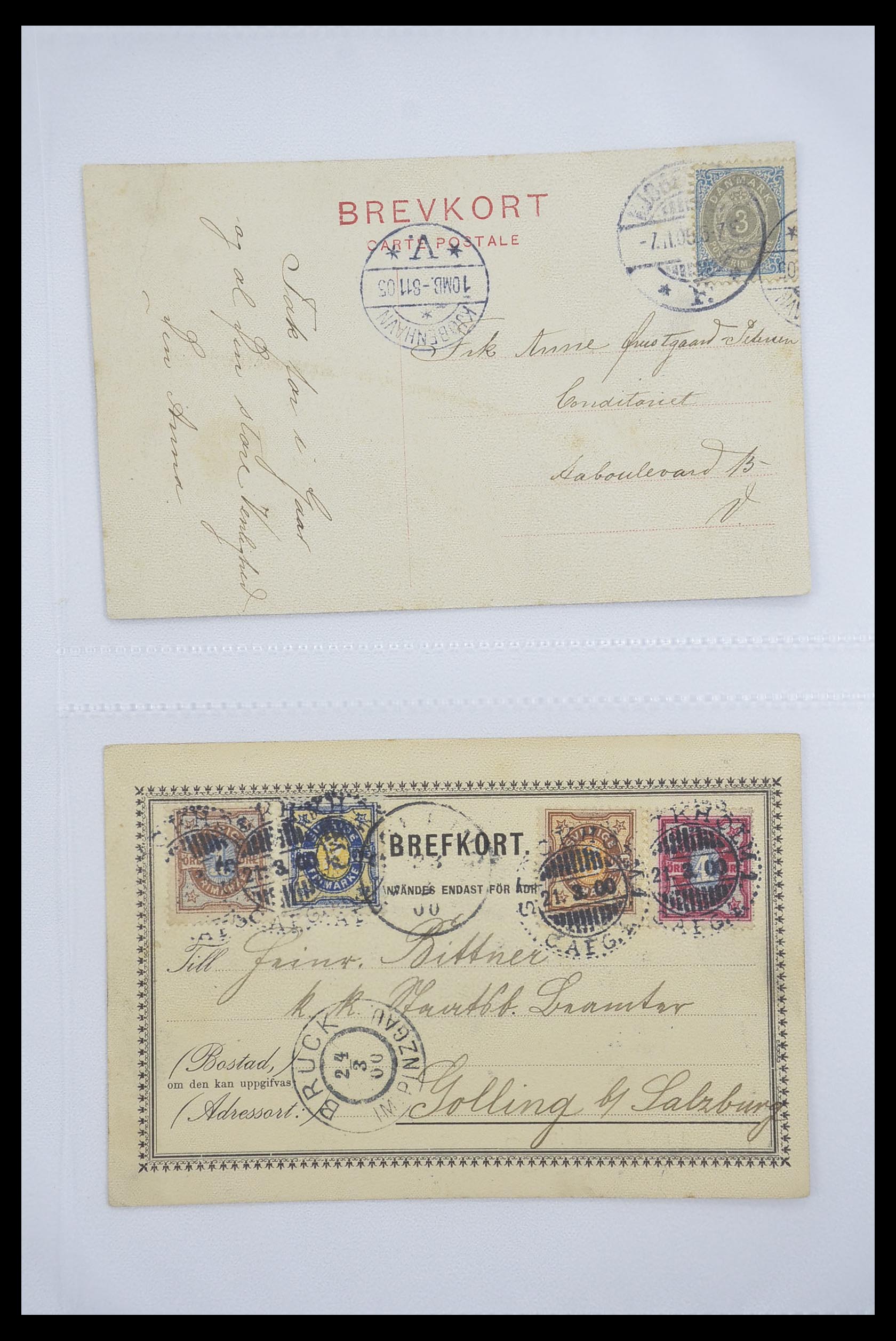 33241 009 - Postzegelverzameling 33241 Scandinavië brieven 1860-1930.