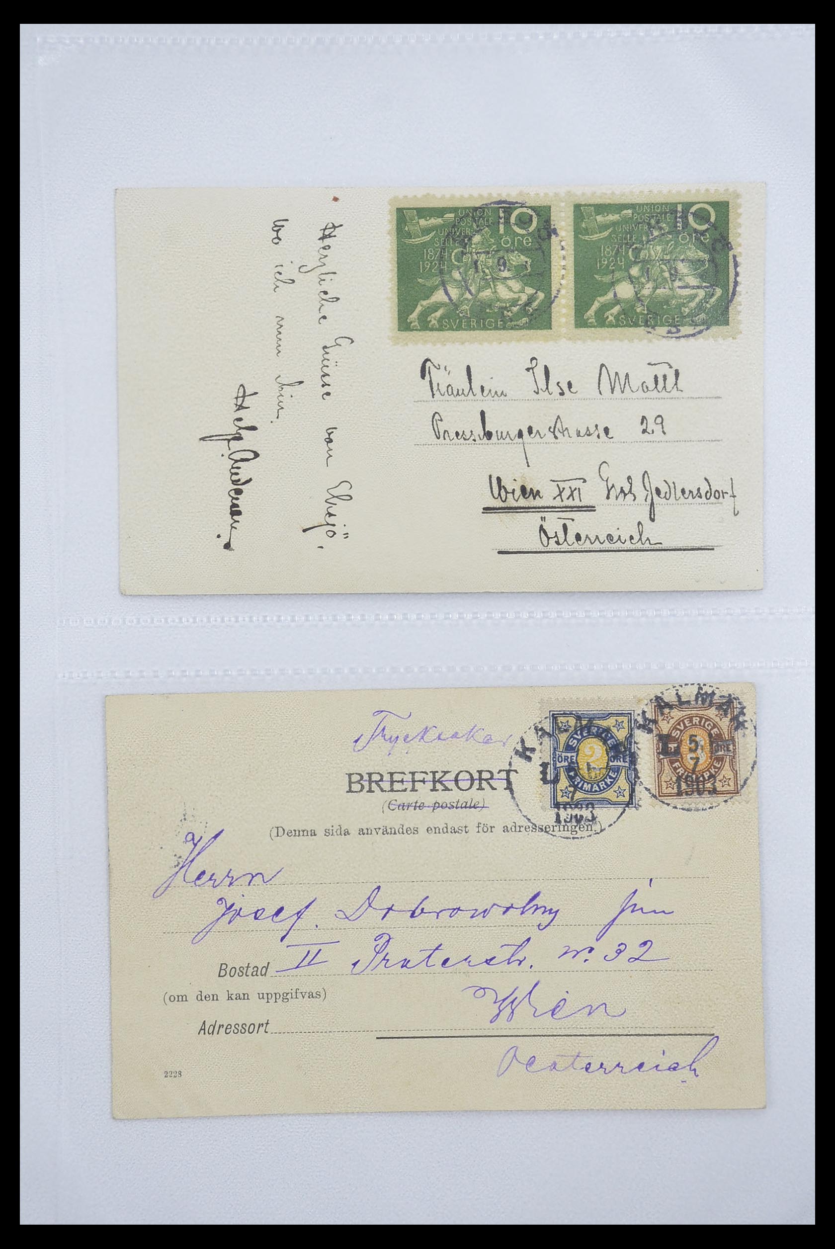 33241 011 - Postzegelverzameling 33241 Scandinavië brieven 1860-1930.