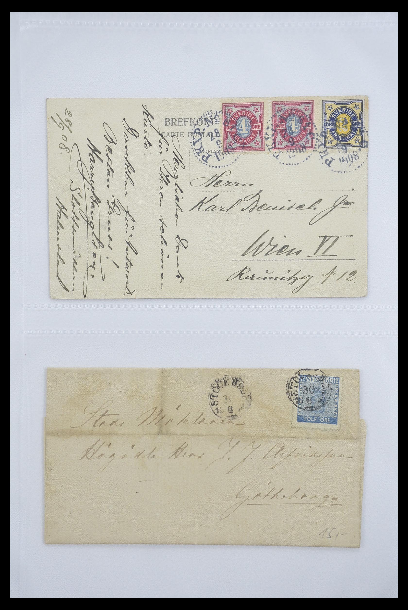33241 013 - Postzegelverzameling 33241 Scandinavië brieven 1860-1930.