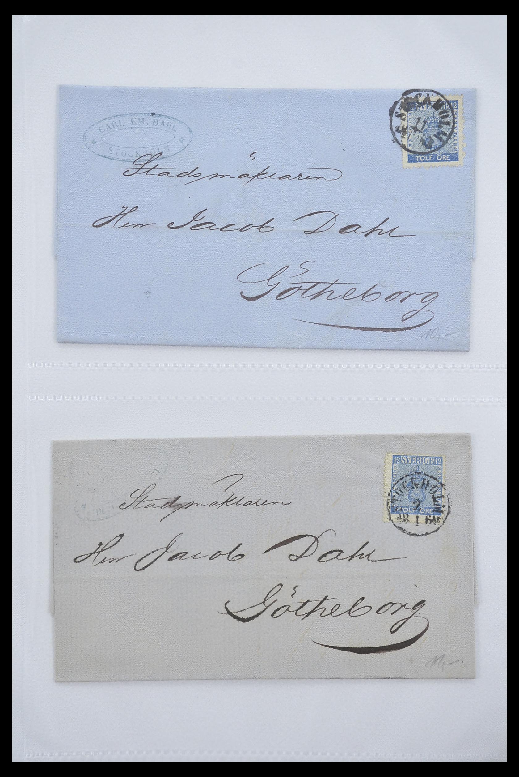 33241 015 - Postzegelverzameling 33241 Scandinavië brieven 1860-1930.