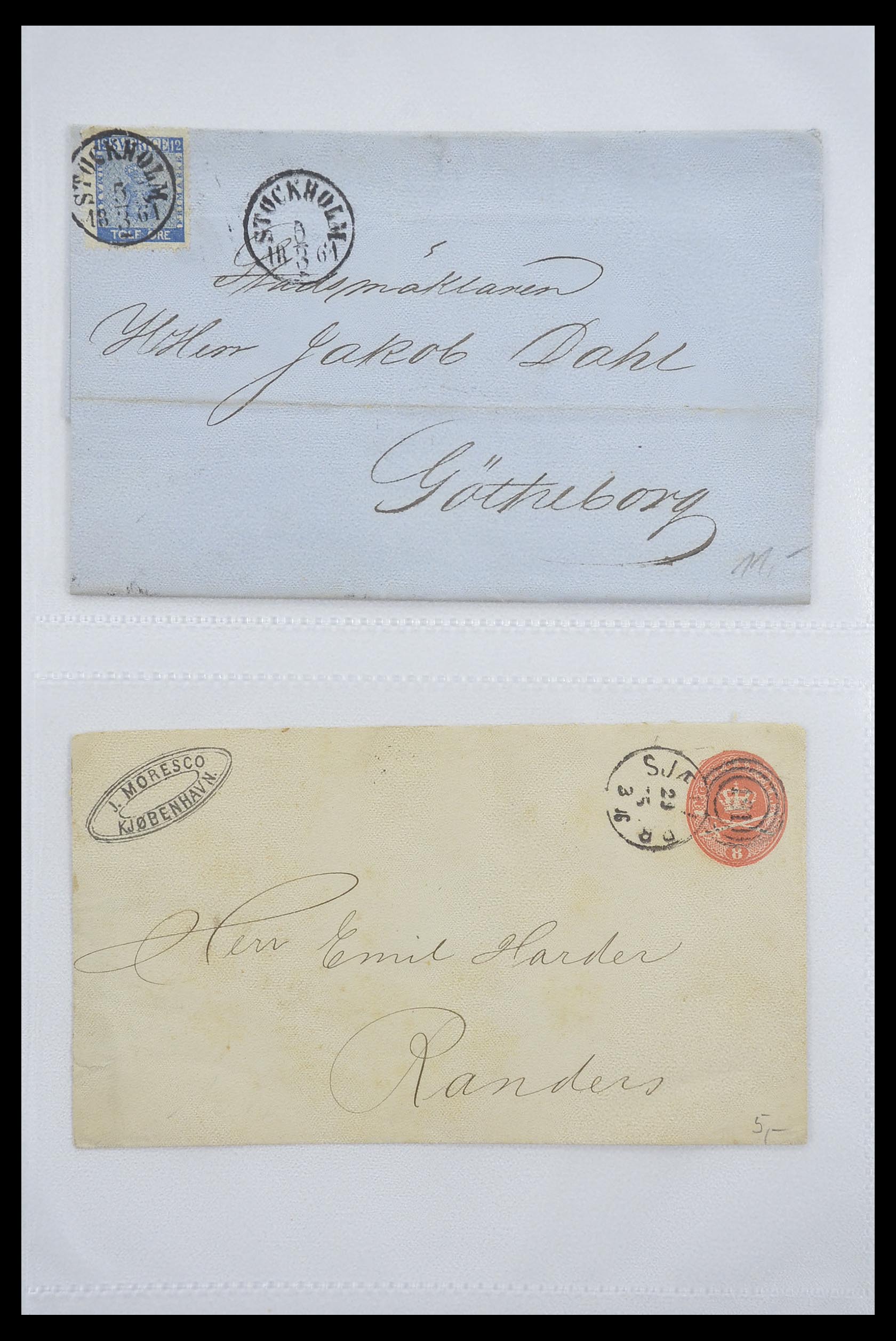33241 017 - Postzegelverzameling 33241 Scandinavië brieven 1860-1930.