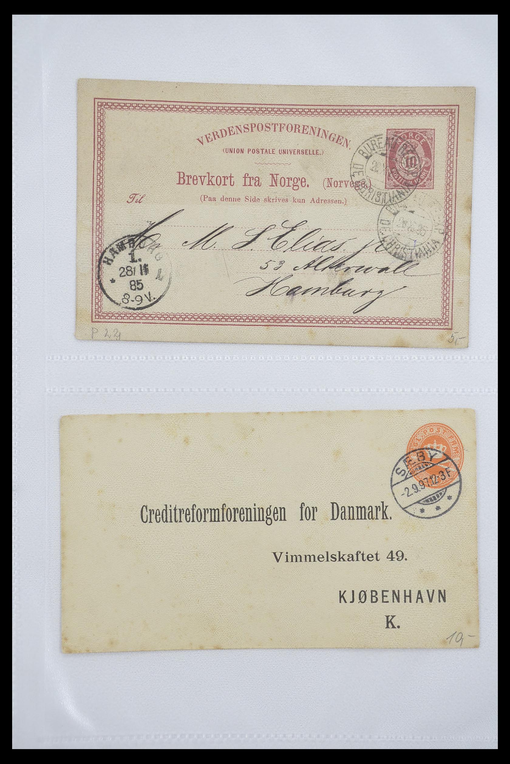 33241 019 - Postzegelverzameling 33241 Scandinavië brieven 1860-1930.