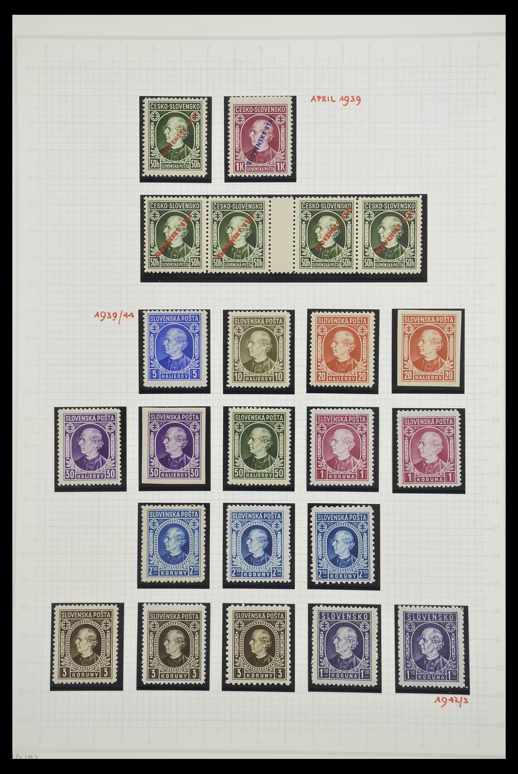 33254 002 - Postzegelverzameling 33254 Slowakije 1939-1945.