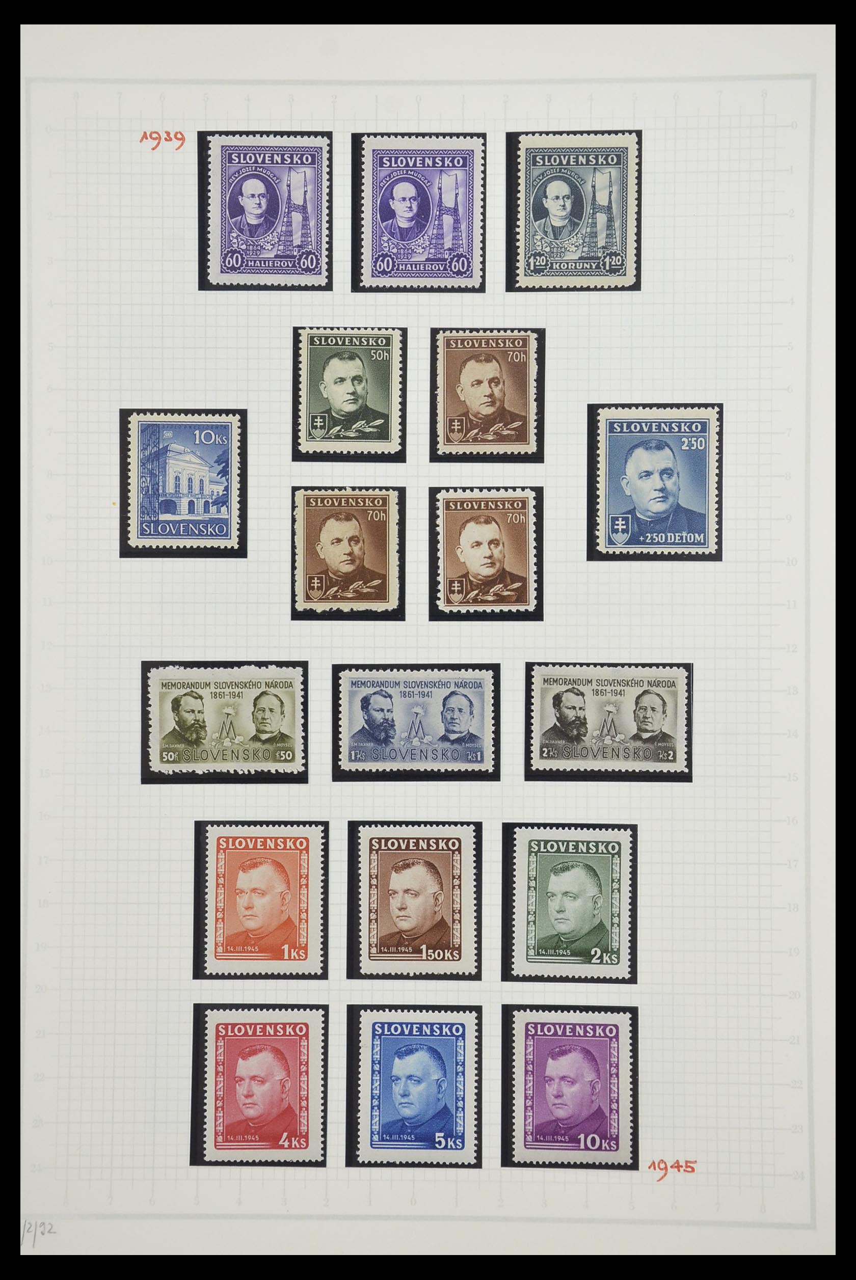 33254 005 - Postzegelverzameling 33254 Slowakije 1939-1945.