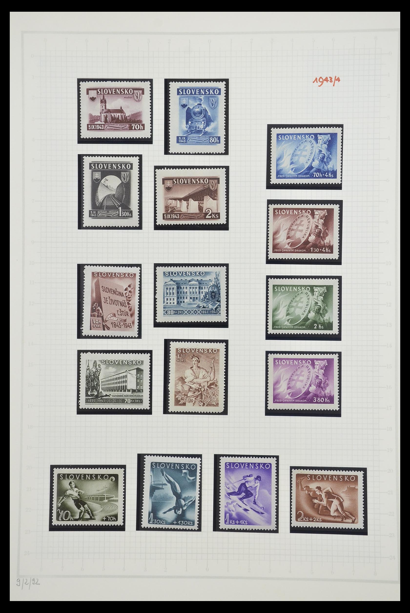 33254 010 - Postzegelverzameling 33254 Slowakije 1939-1945.