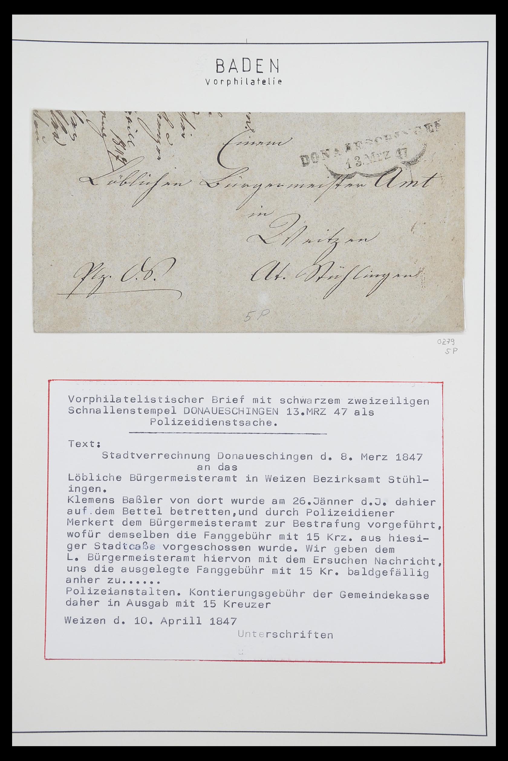 33257 007 - Postzegelverzameling 33257 Baden 1820(!)-1868.