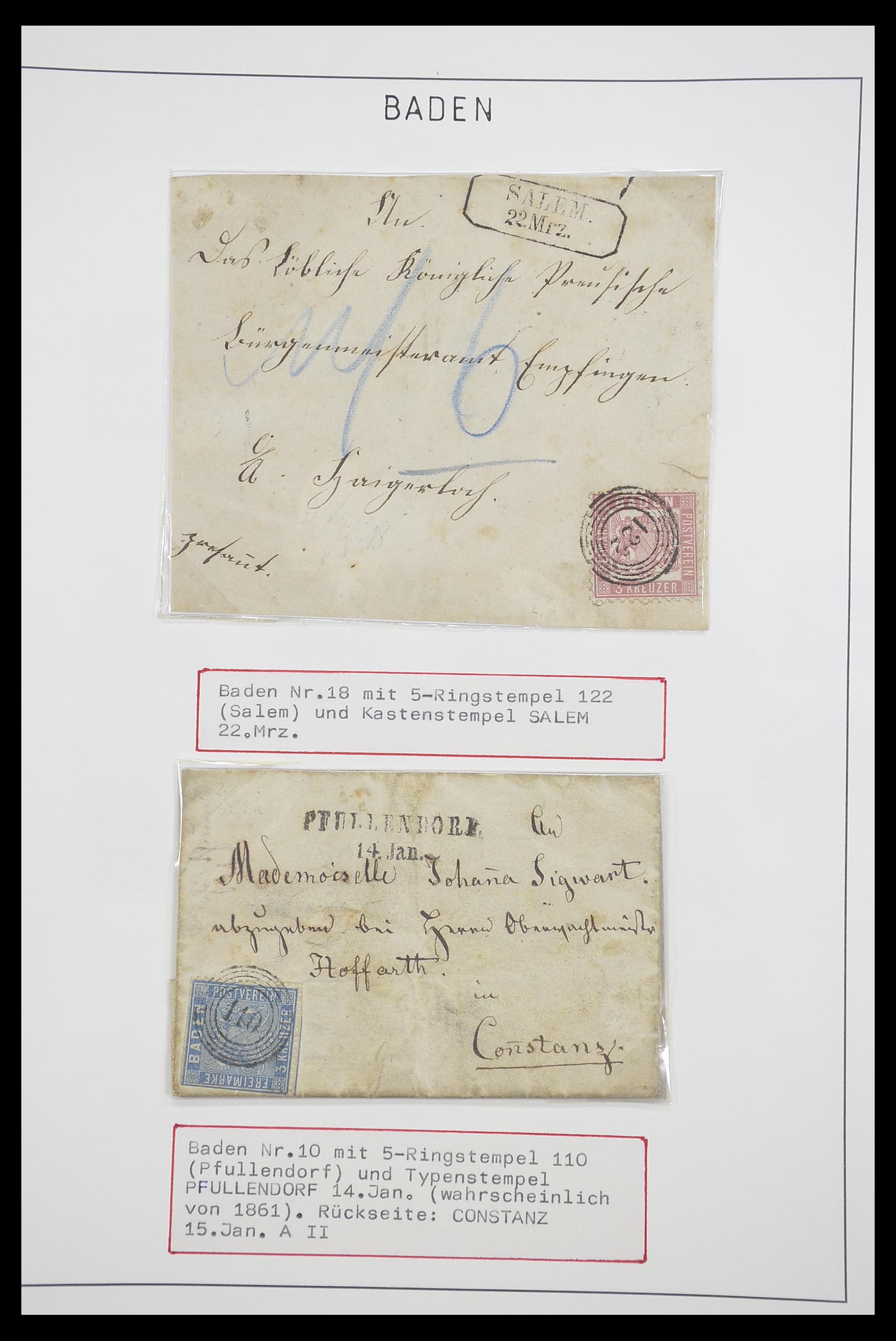 33257 009 - Postzegelverzameling 33257 Baden 1820(!)-1868.
