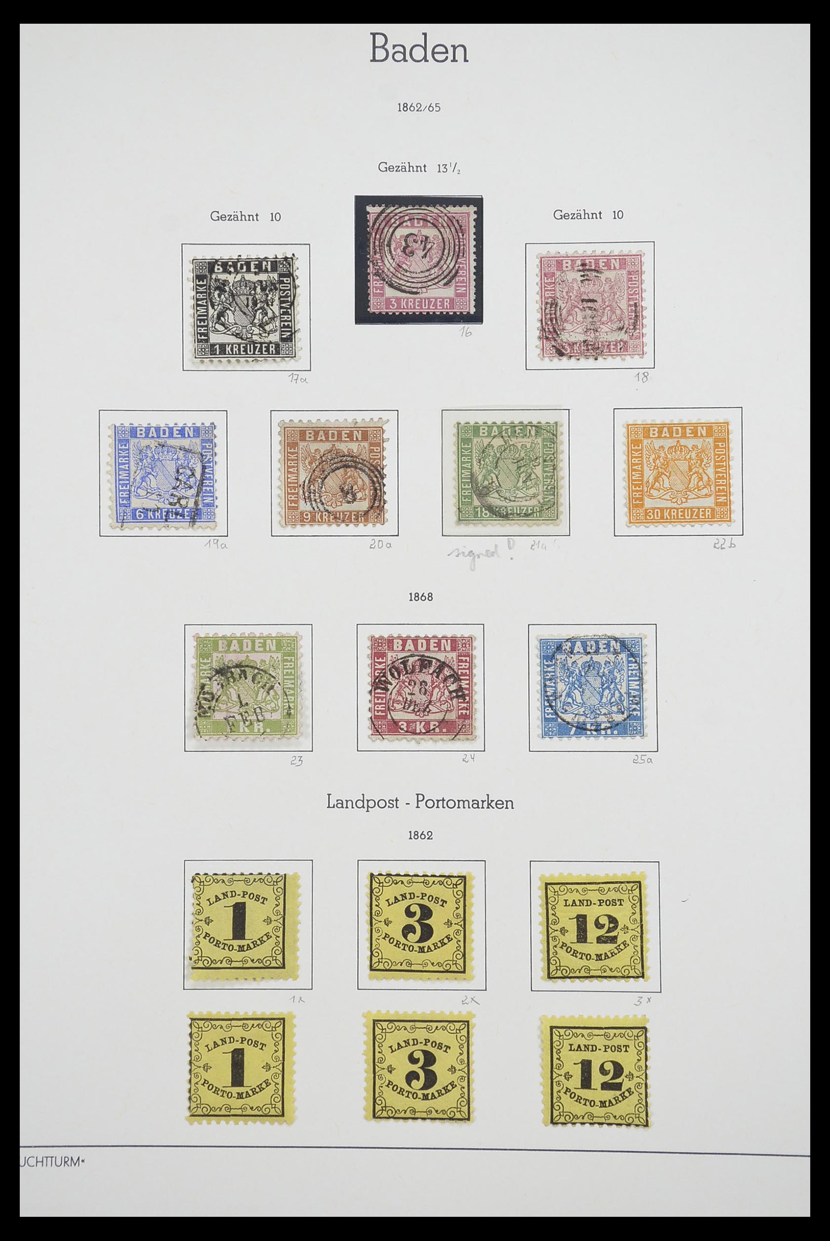 33257 011 - Stamp collection 33257 Baden 1820(!)-1868.