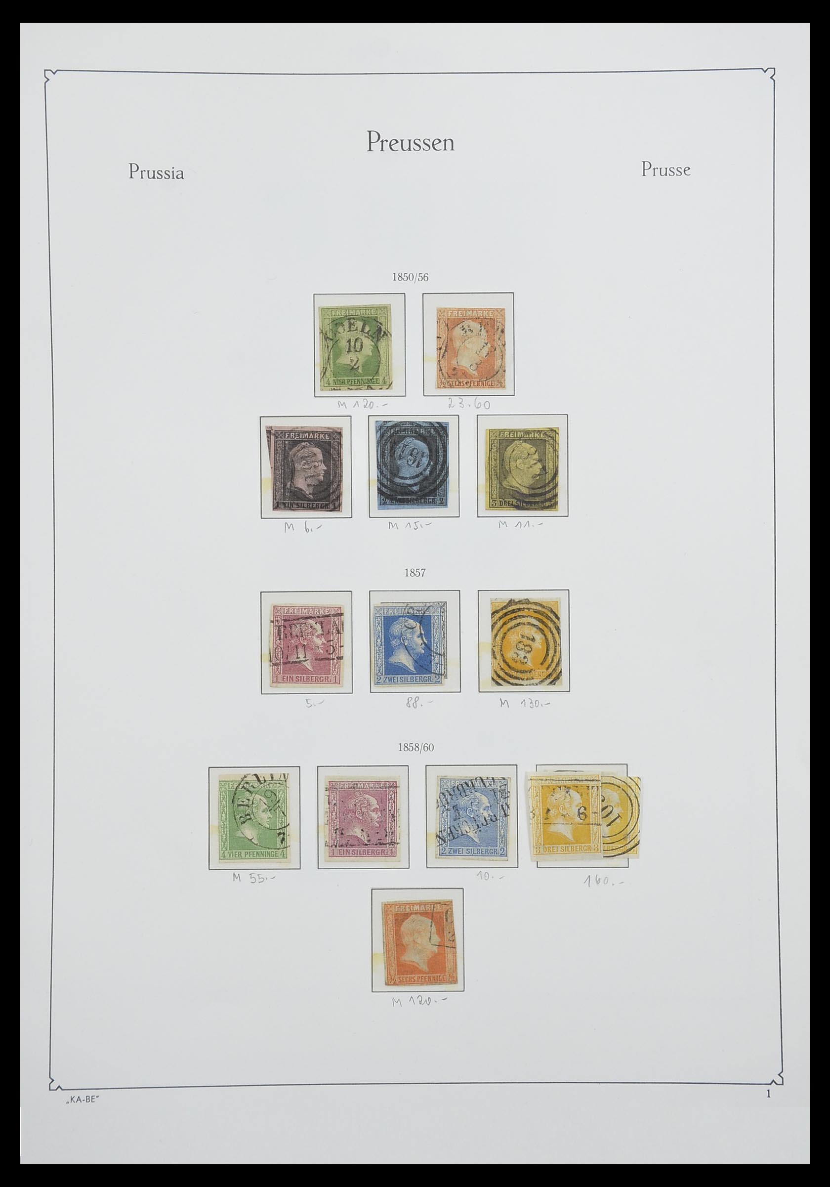 33261 001 - Postzegelverzameling 33261 Pruisen 1850-1867.