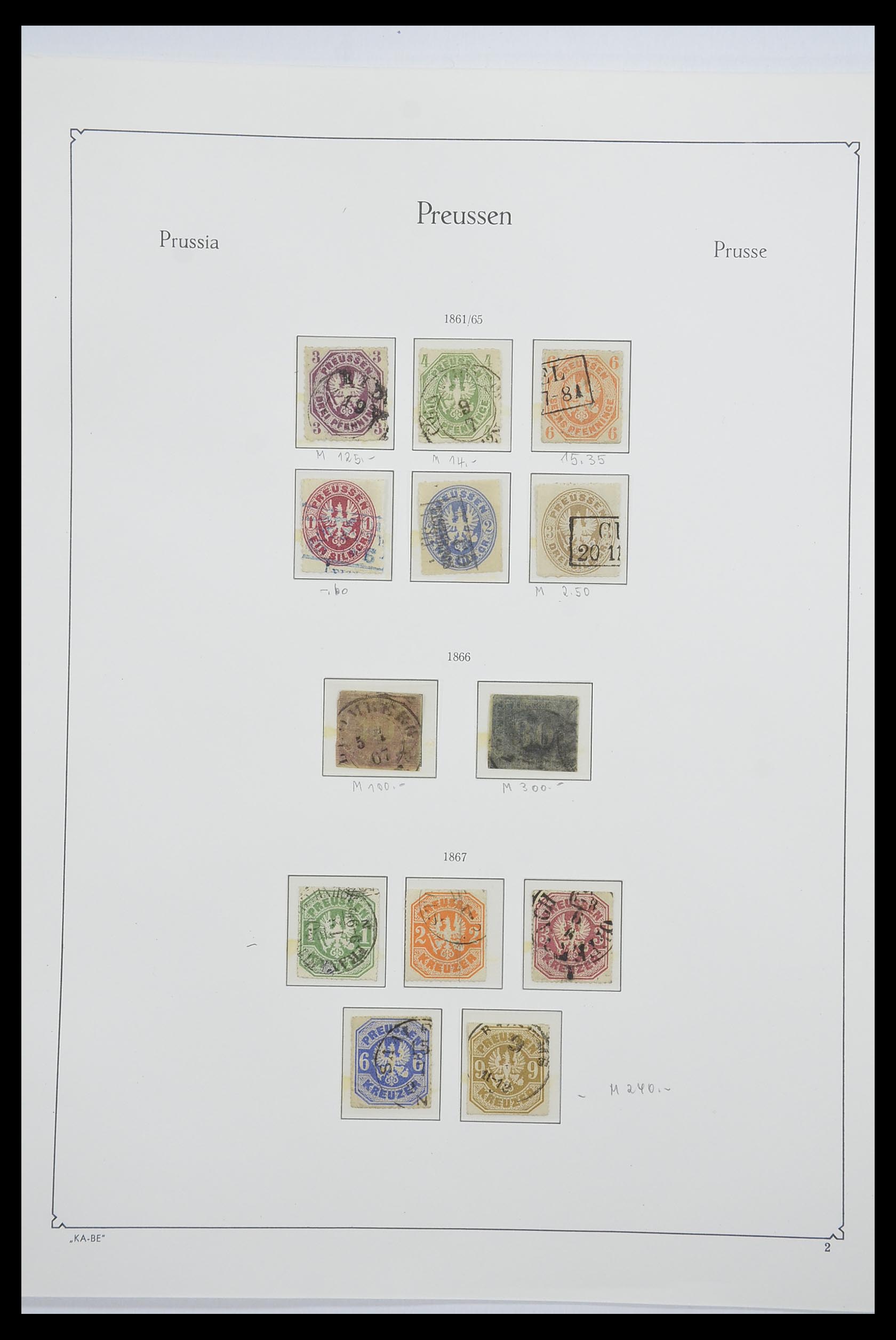 33261 002 - Postzegelverzameling 33261 Pruisen 1850-1867.