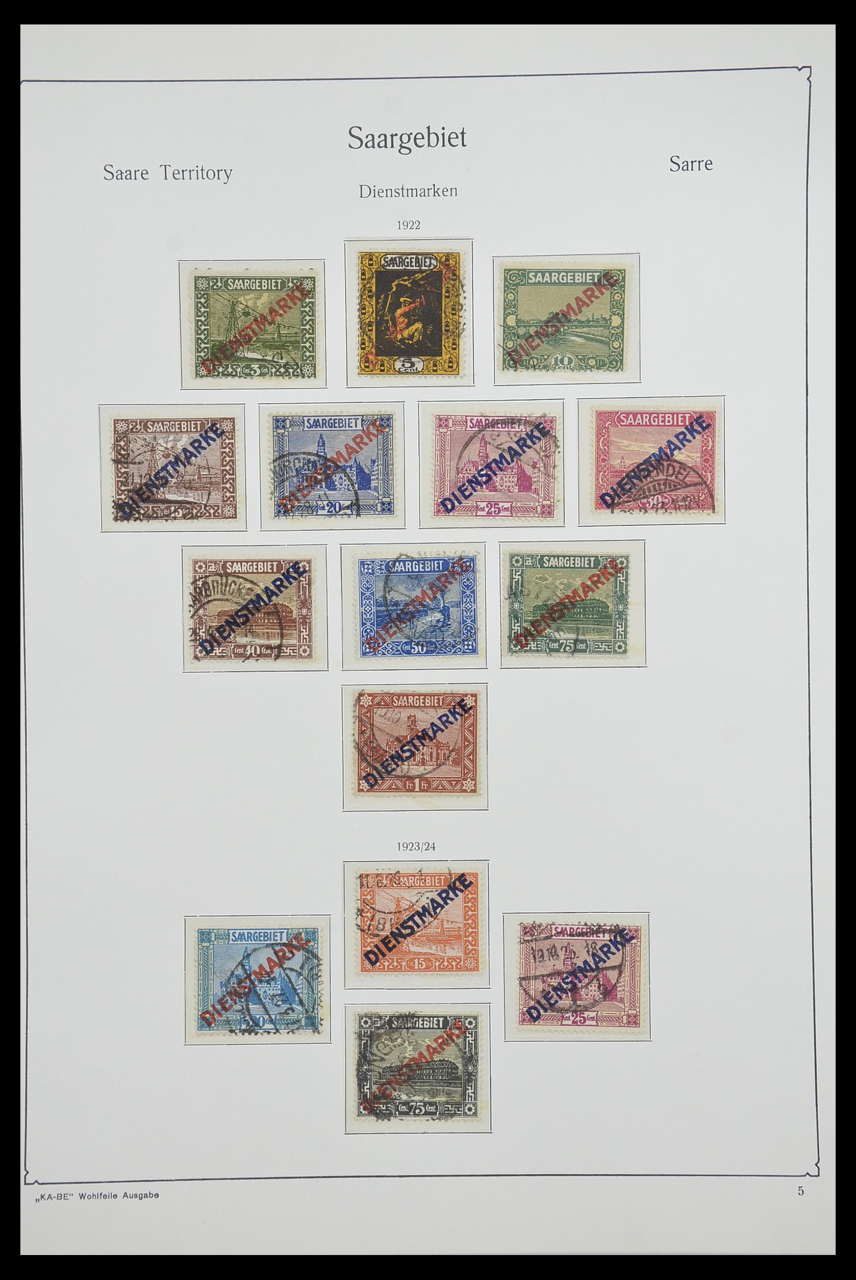 33265 012 - Postzegelverzameling 33265 Saar 1920-1924.