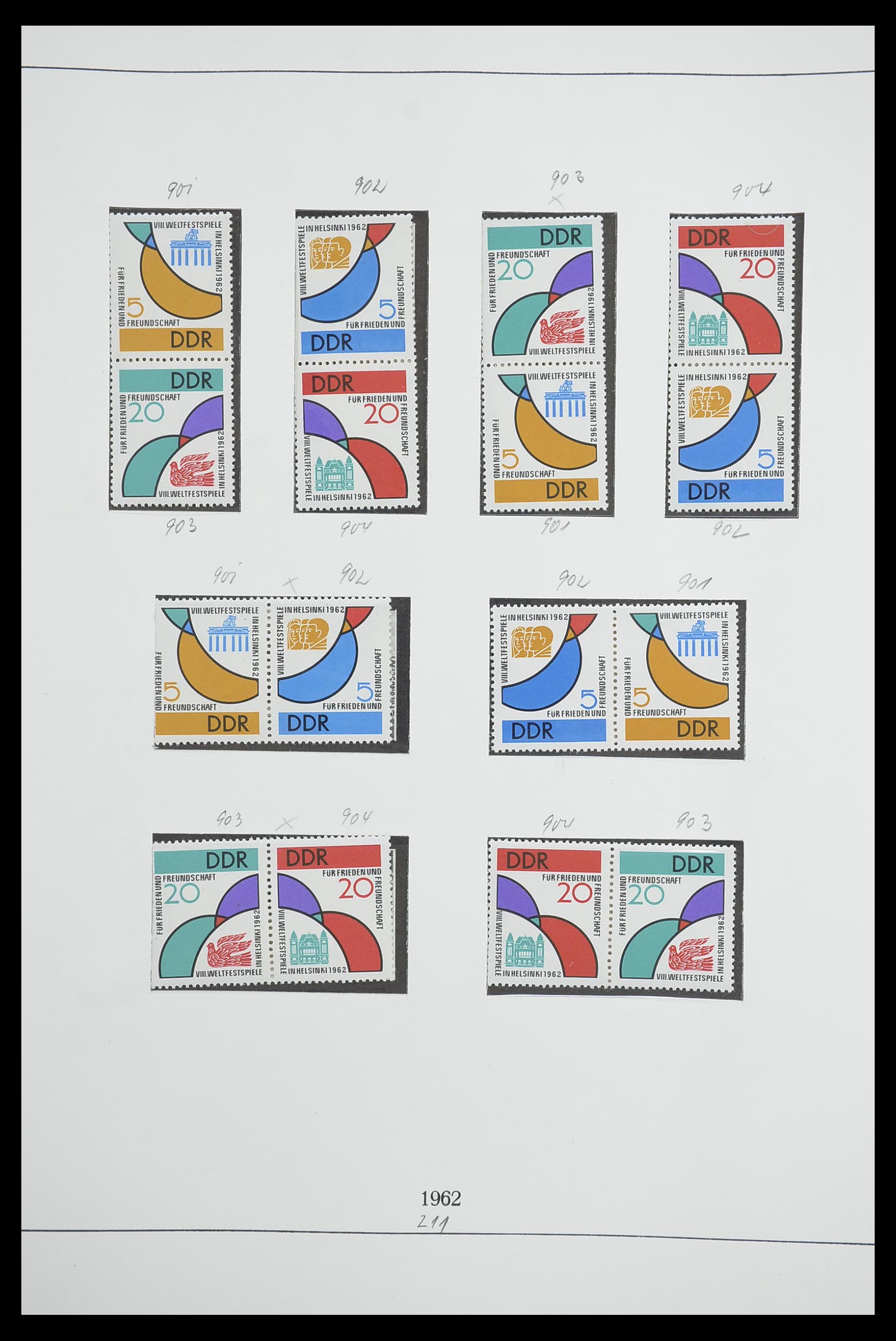 33271 013 - Stamp collection 33271 DDR combinations 1955-1990.