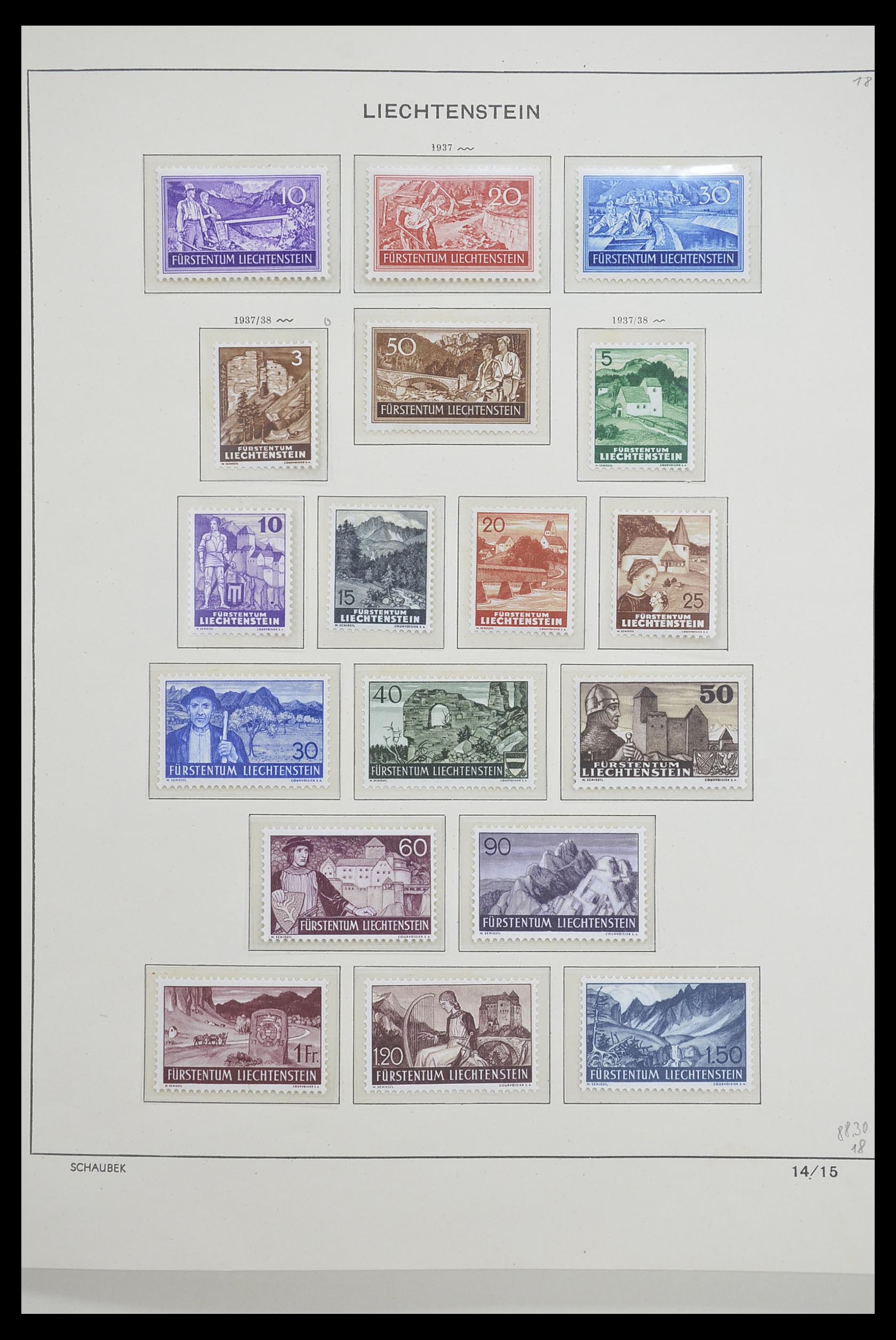 33274 013 - Stamp collection 33274 Liechtenstein 1912-1996.