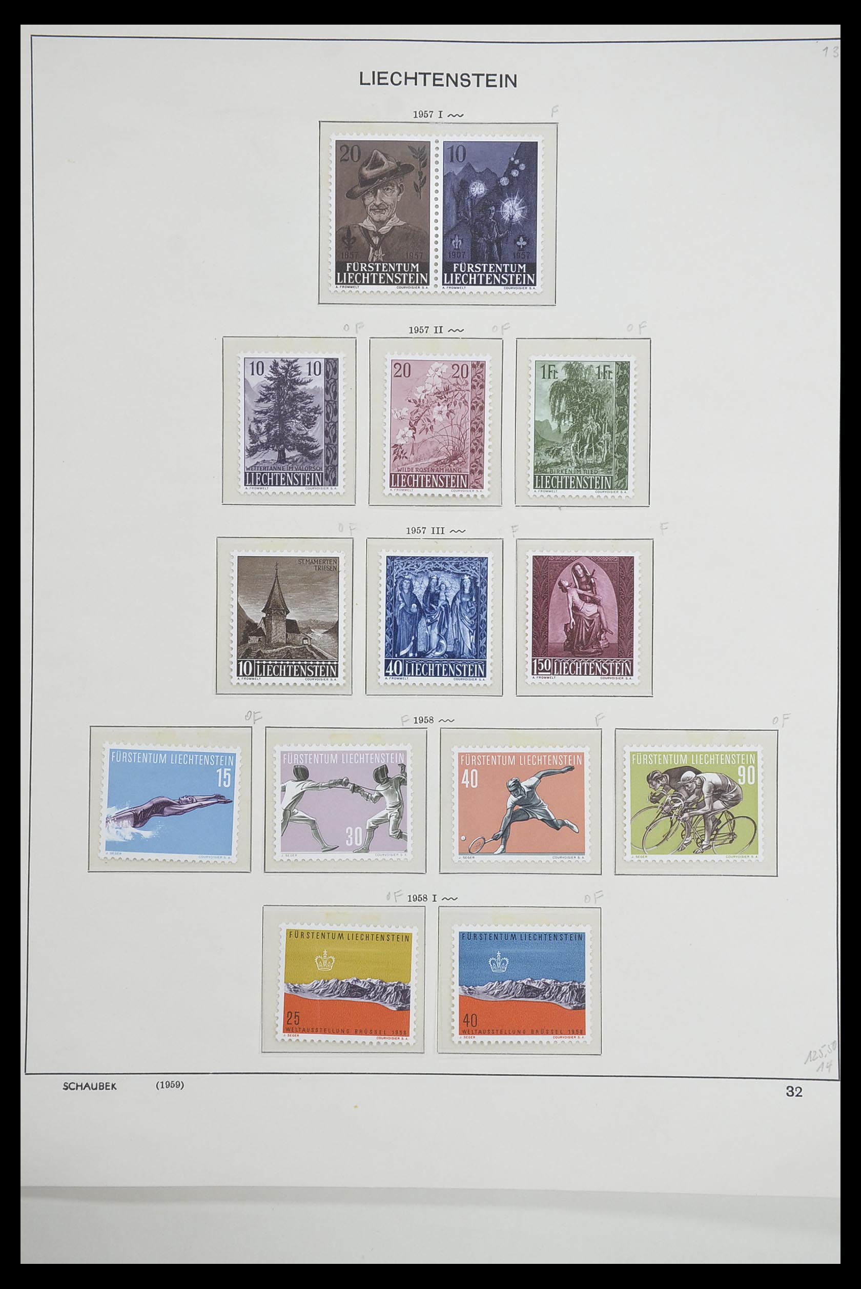 33274 033 - Postzegelverzameling 33274 Liechtenstein 1912-1996.