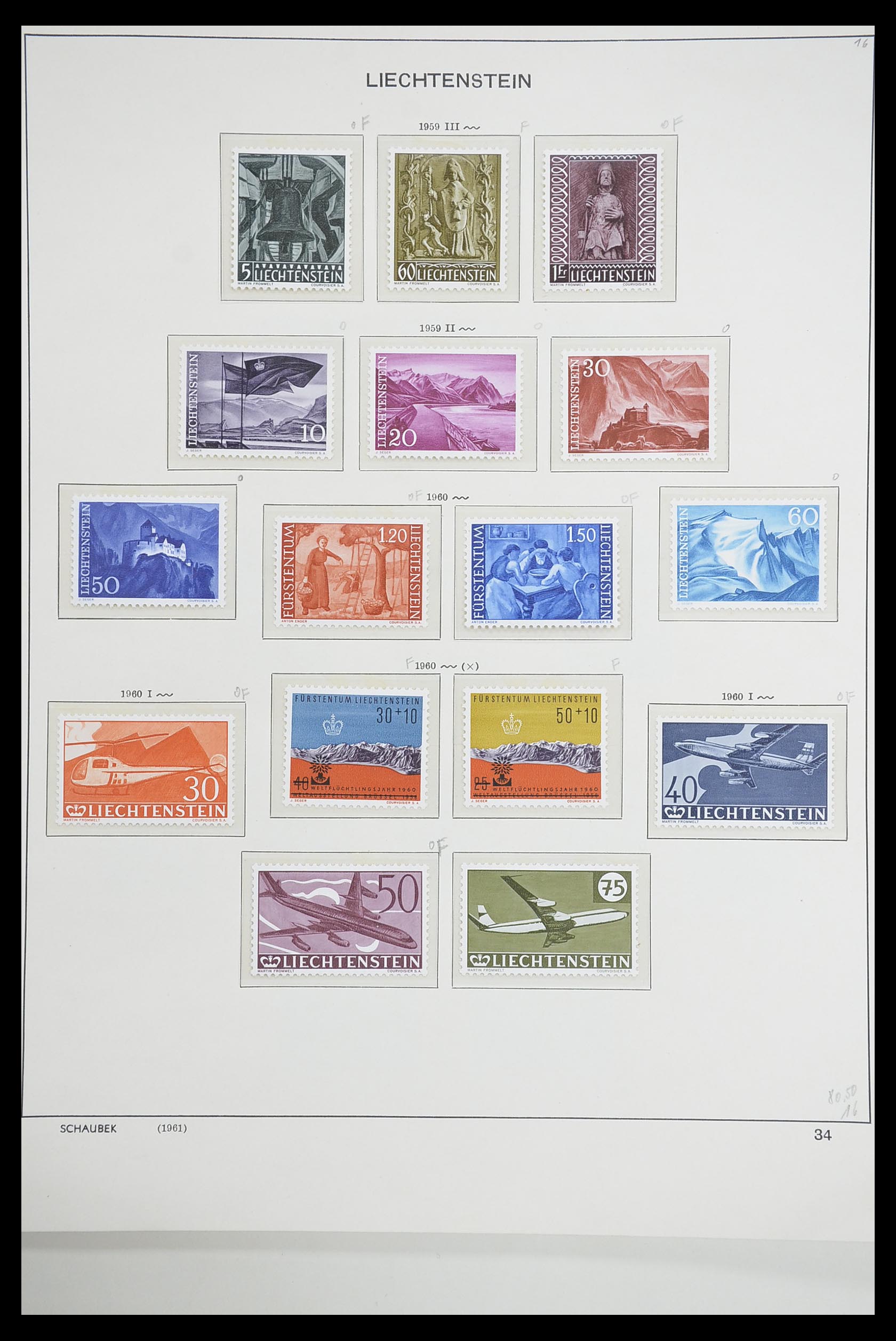 33274 035 - Postzegelverzameling 33274 Liechtenstein 1912-1996.