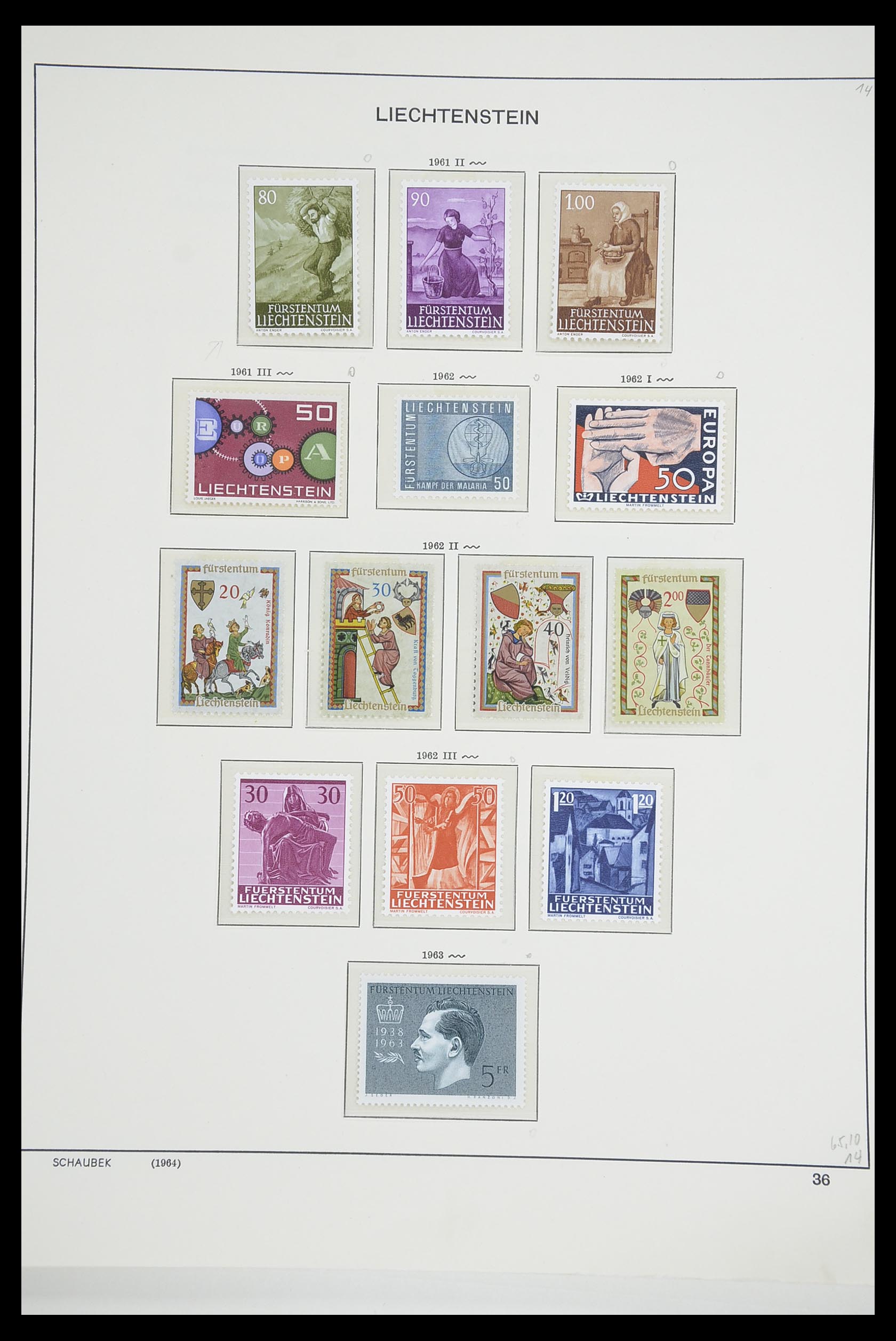 33274 037 - Postzegelverzameling 33274 Liechtenstein 1912-1996.
