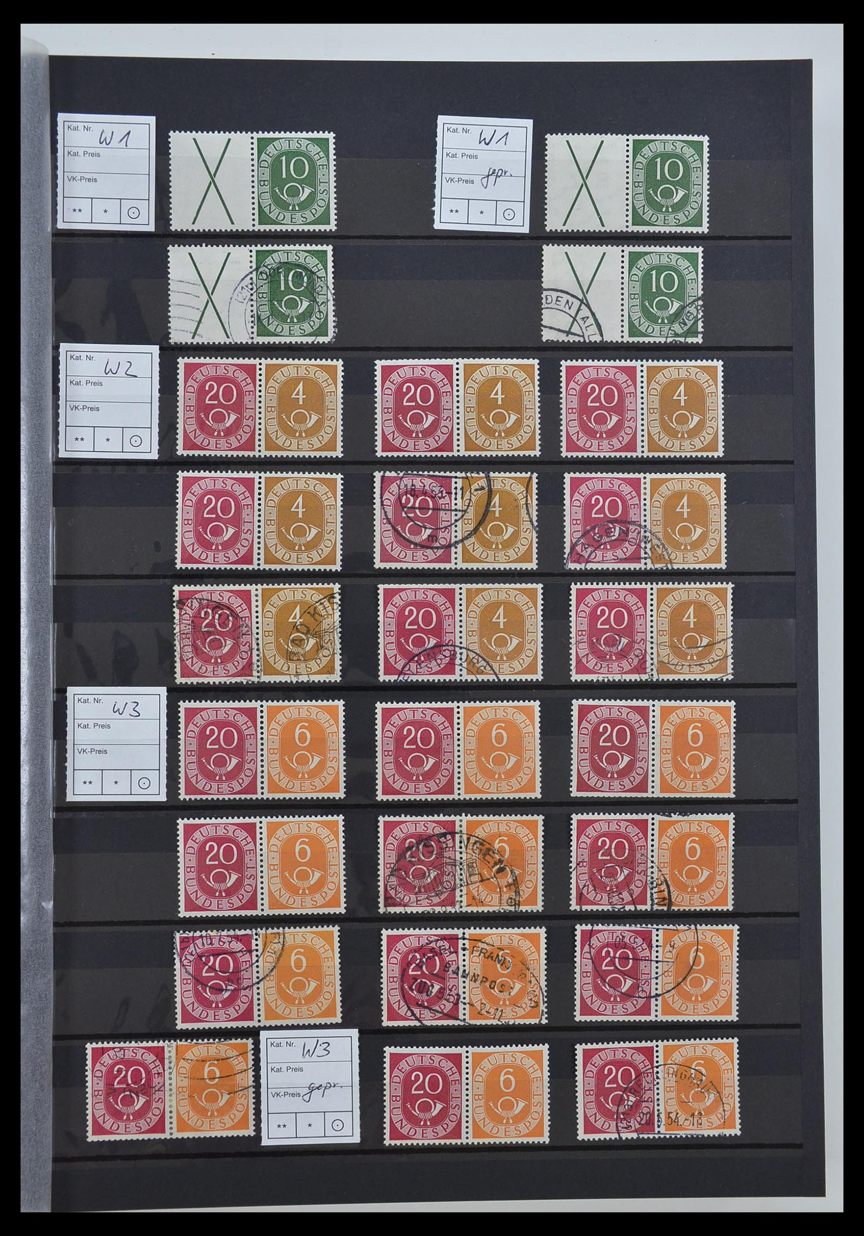 33275 001 - Postzegelverzameling 33275 Bundespost combinaties 1951-1960.