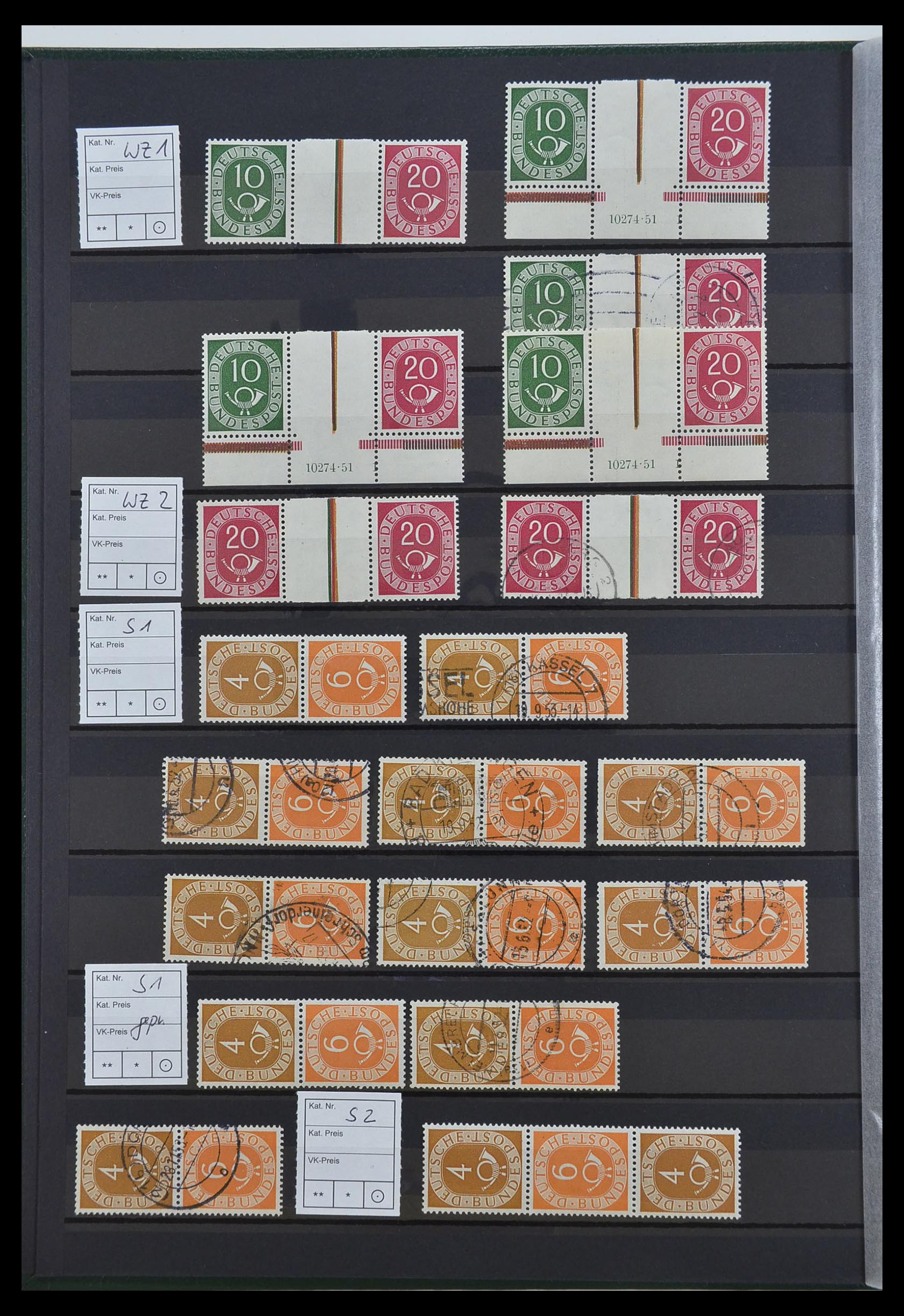 33275 002 - Postzegelverzameling 33275 Bundespost combinaties 1951-1960.