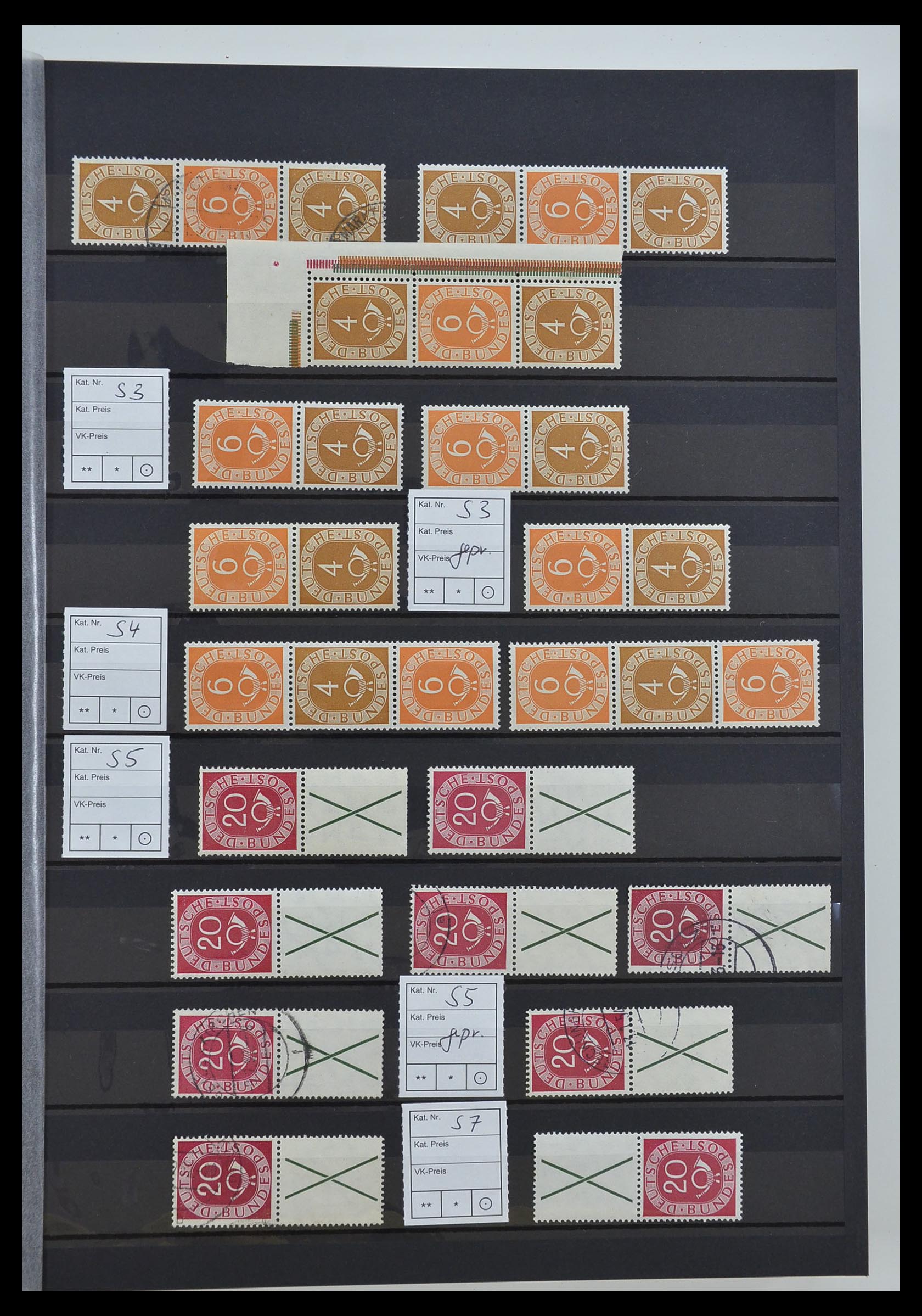 33275 003 - Postzegelverzameling 33275 Bundespost combinaties 1951-1960.