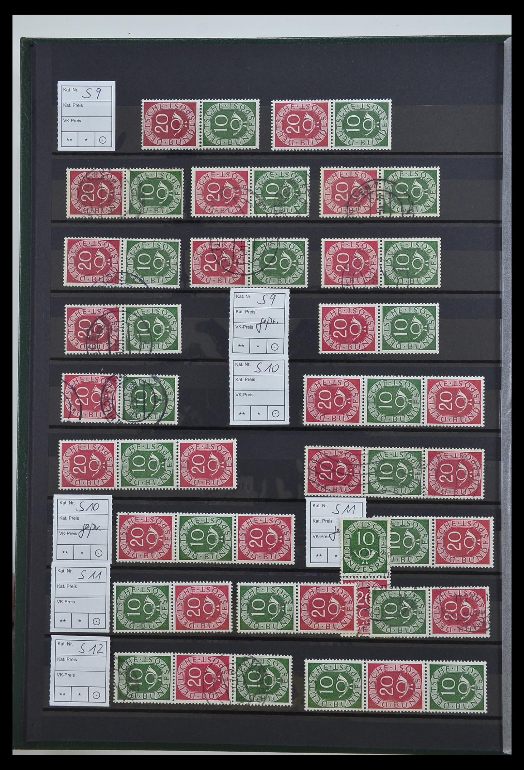 33275 004 - Postzegelverzameling 33275 Bundespost combinaties 1951-1960.