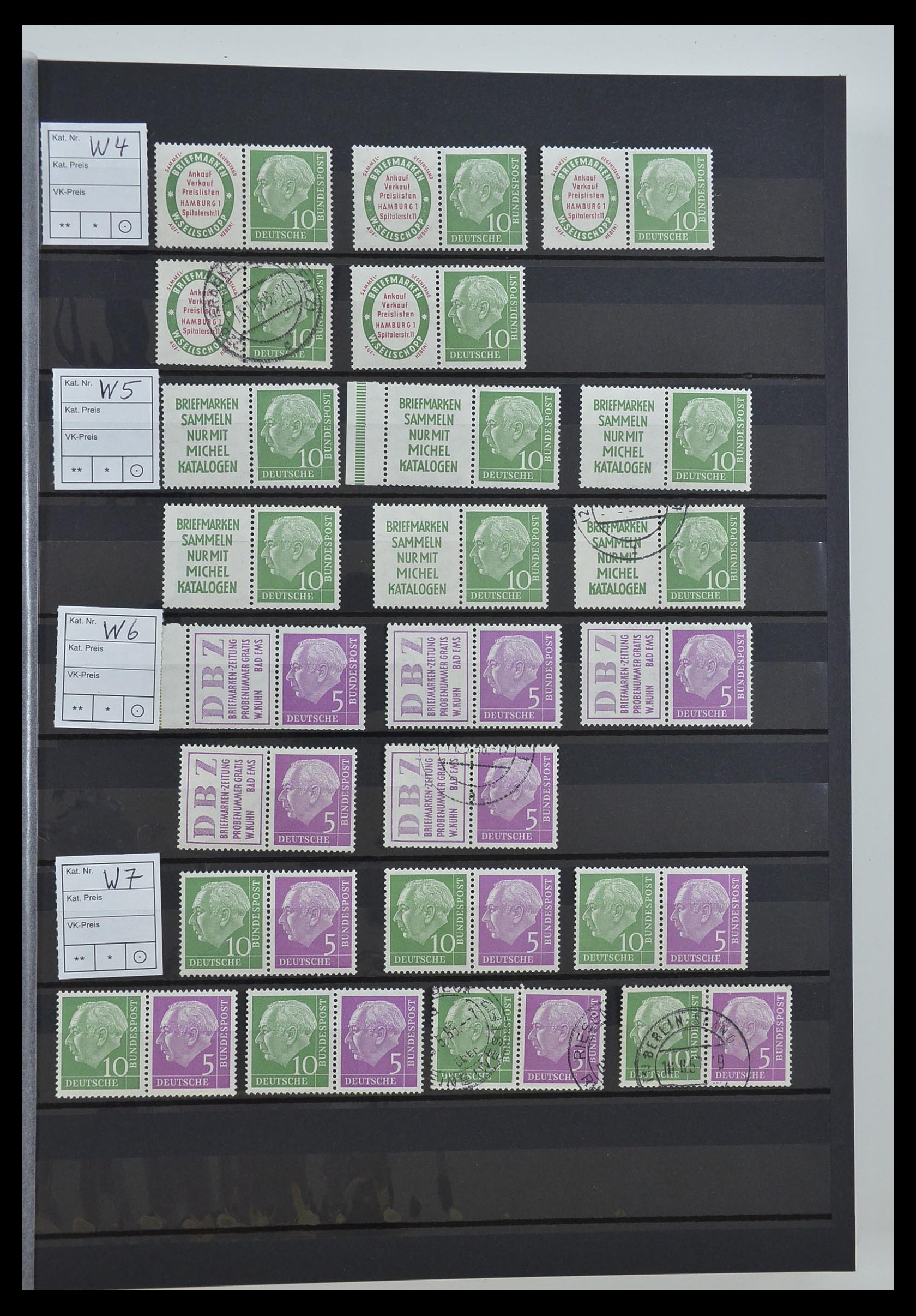 33275 005 - Postzegelverzameling 33275 Bundespost combinaties 1951-1960.