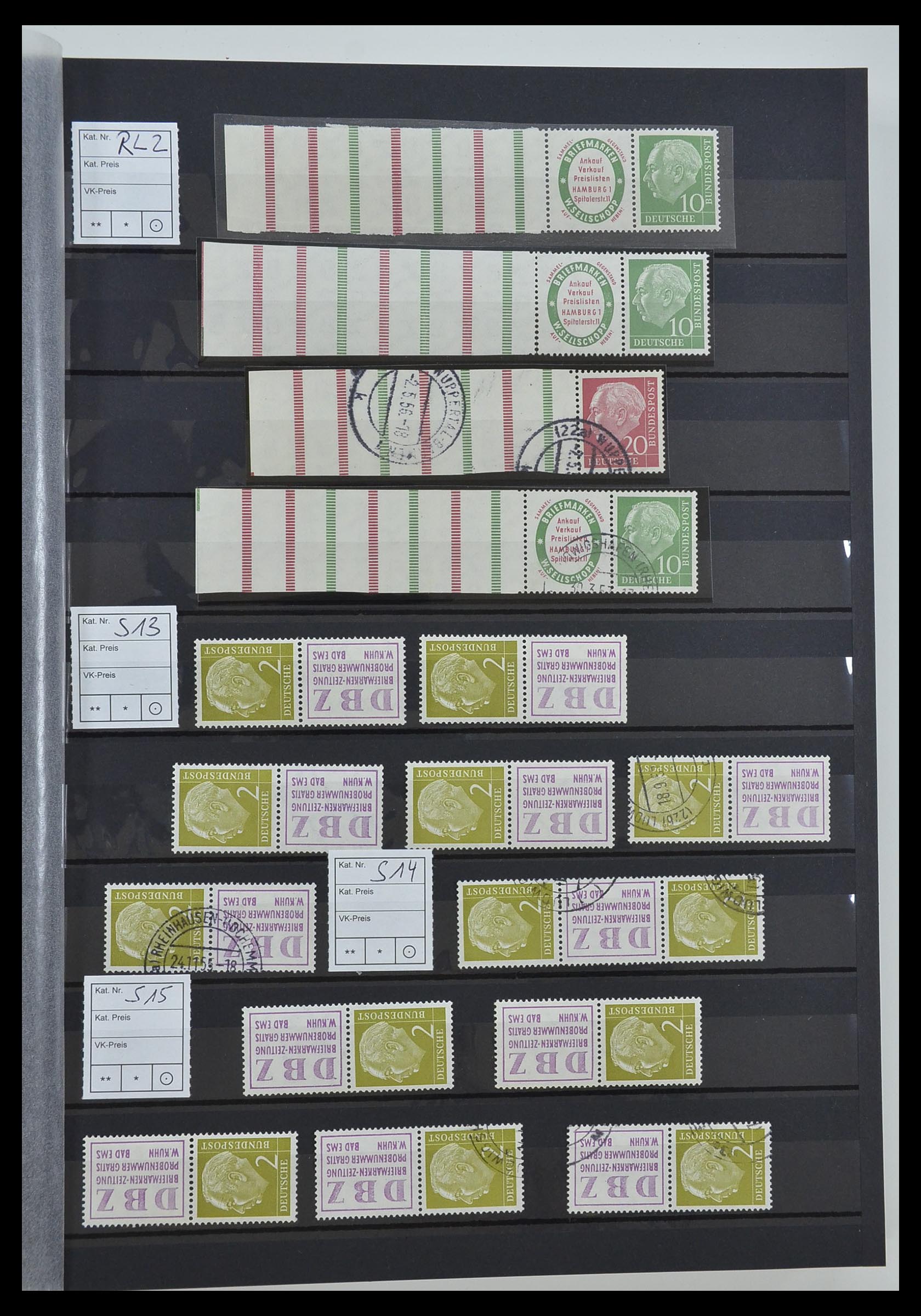 33275 007 - Postzegelverzameling 33275 Bundespost combinaties 1951-1960.