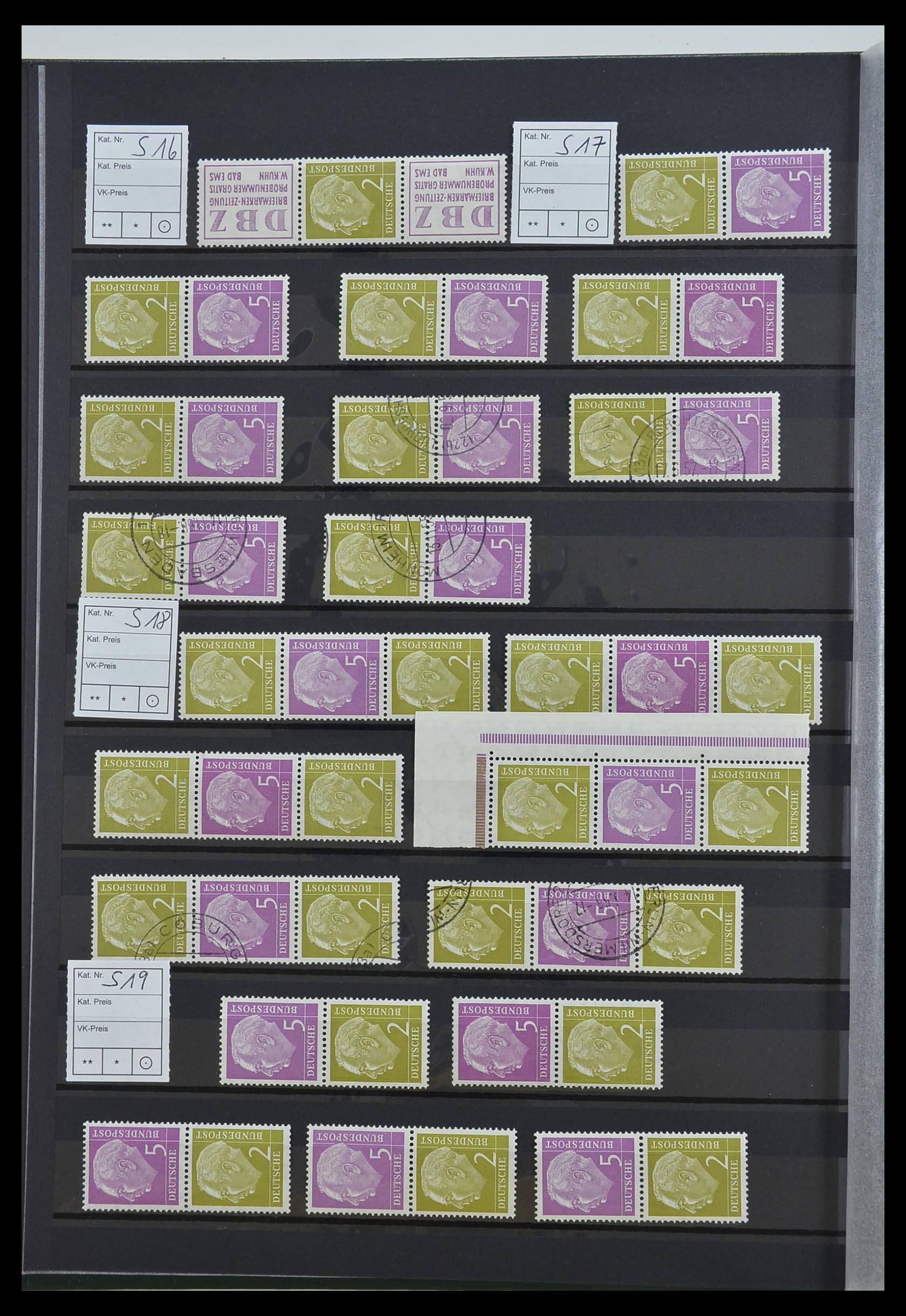 33275 008 - Postzegelverzameling 33275 Bundespost combinaties 1951-1960.