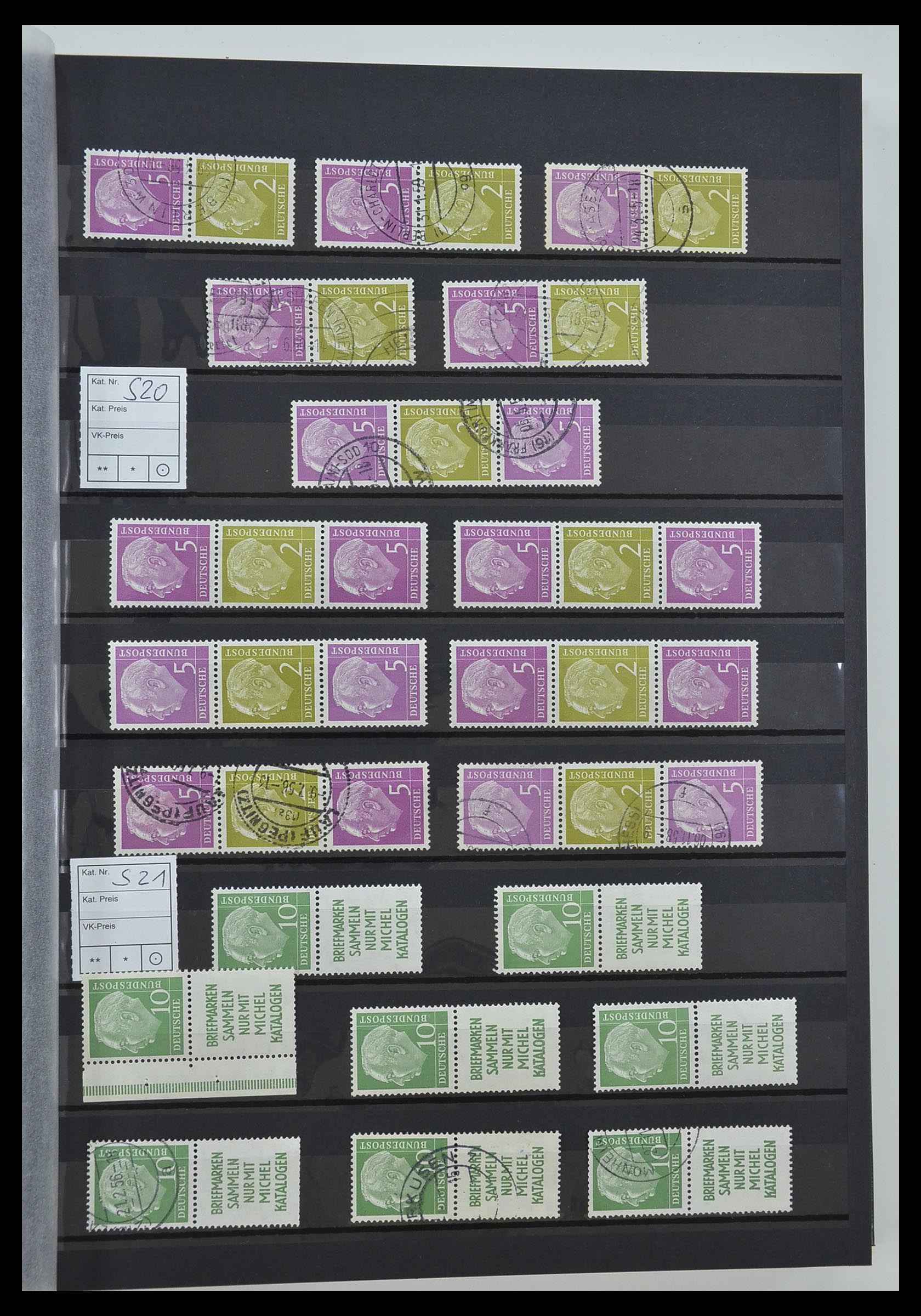 33275 009 - Postzegelverzameling 33275 Bundespost combinaties 1951-1960.