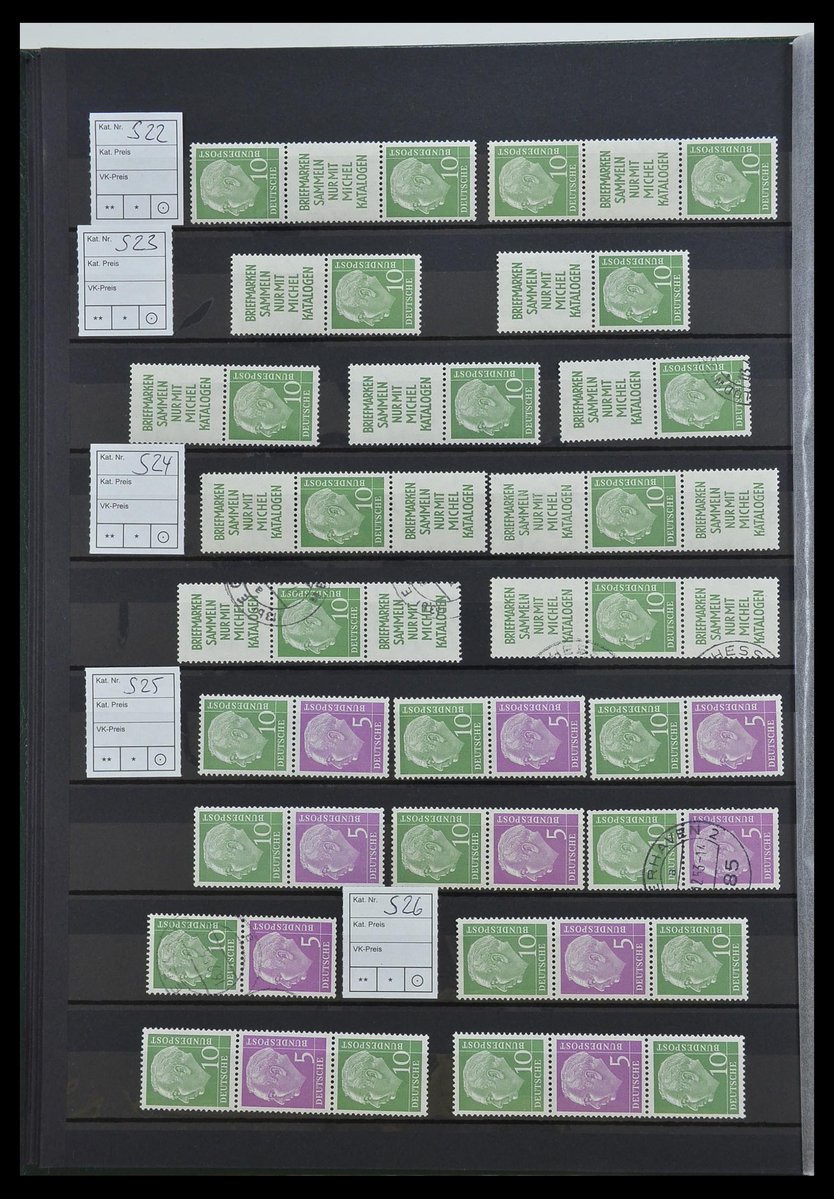 33275 010 - Postzegelverzameling 33275 Bundespost combinaties 1951-1960.