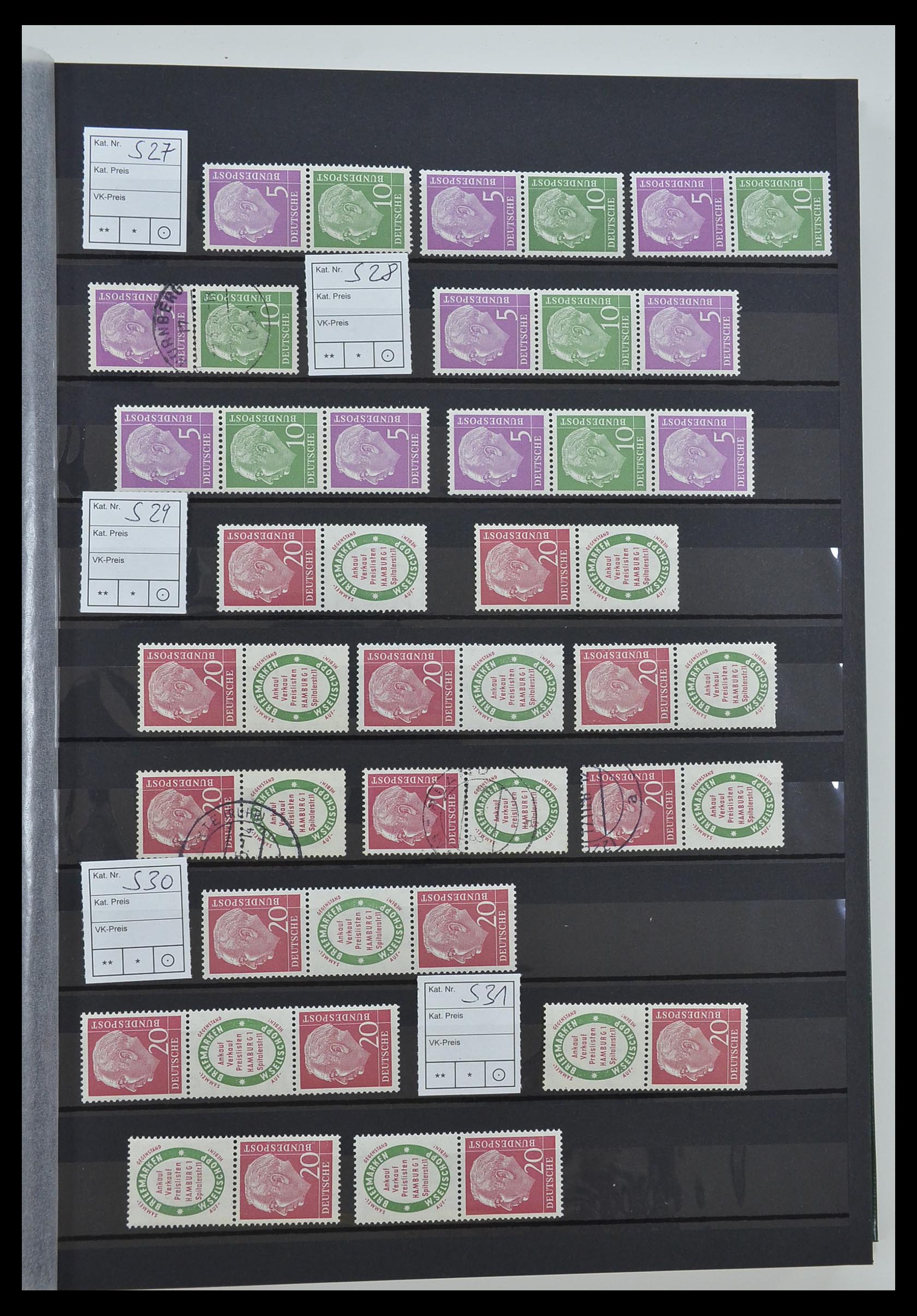 33275 011 - Postzegelverzameling 33275 Bundespost combinaties 1951-1960.