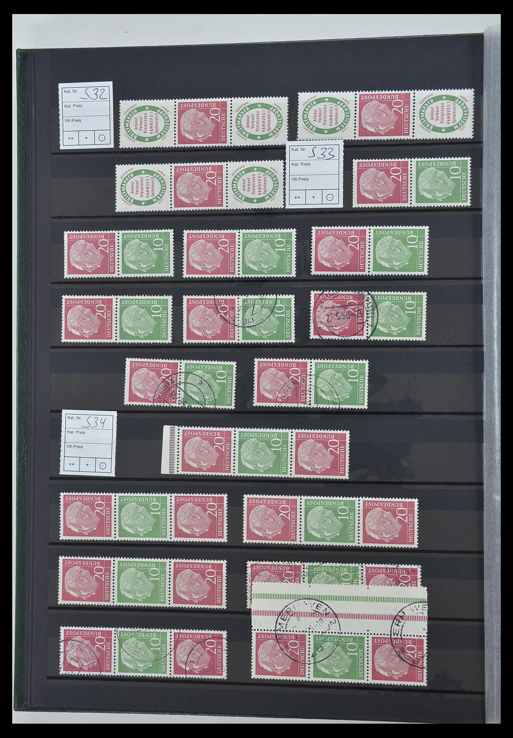 33275 012 - Postzegelverzameling 33275 Bundespost combinaties 1951-1960.