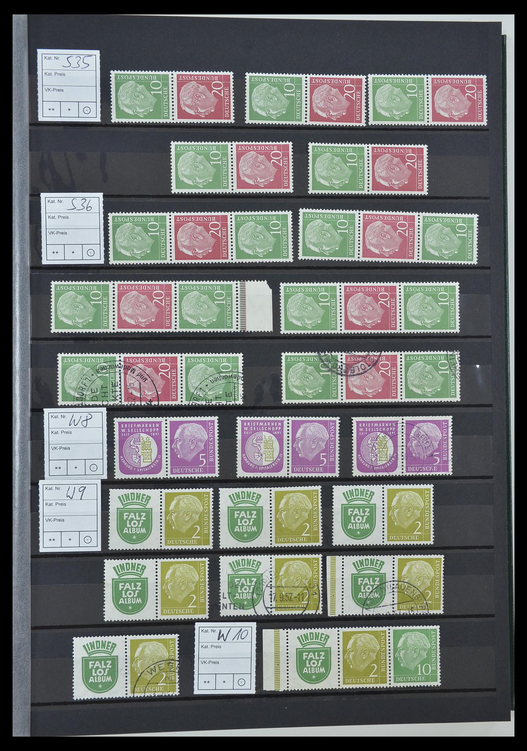 33275 013 - Postzegelverzameling 33275 Bundespost combinaties 1951-1960.