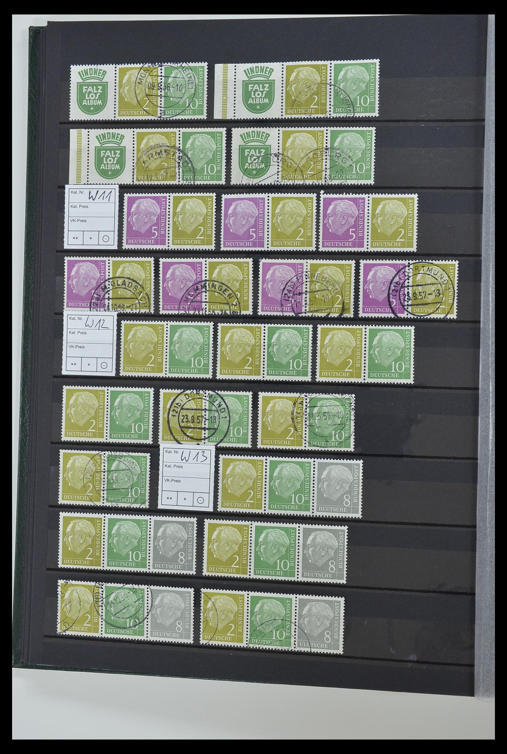 33275 014 - Postzegelverzameling 33275 Bundespost combinaties 1951-1960.