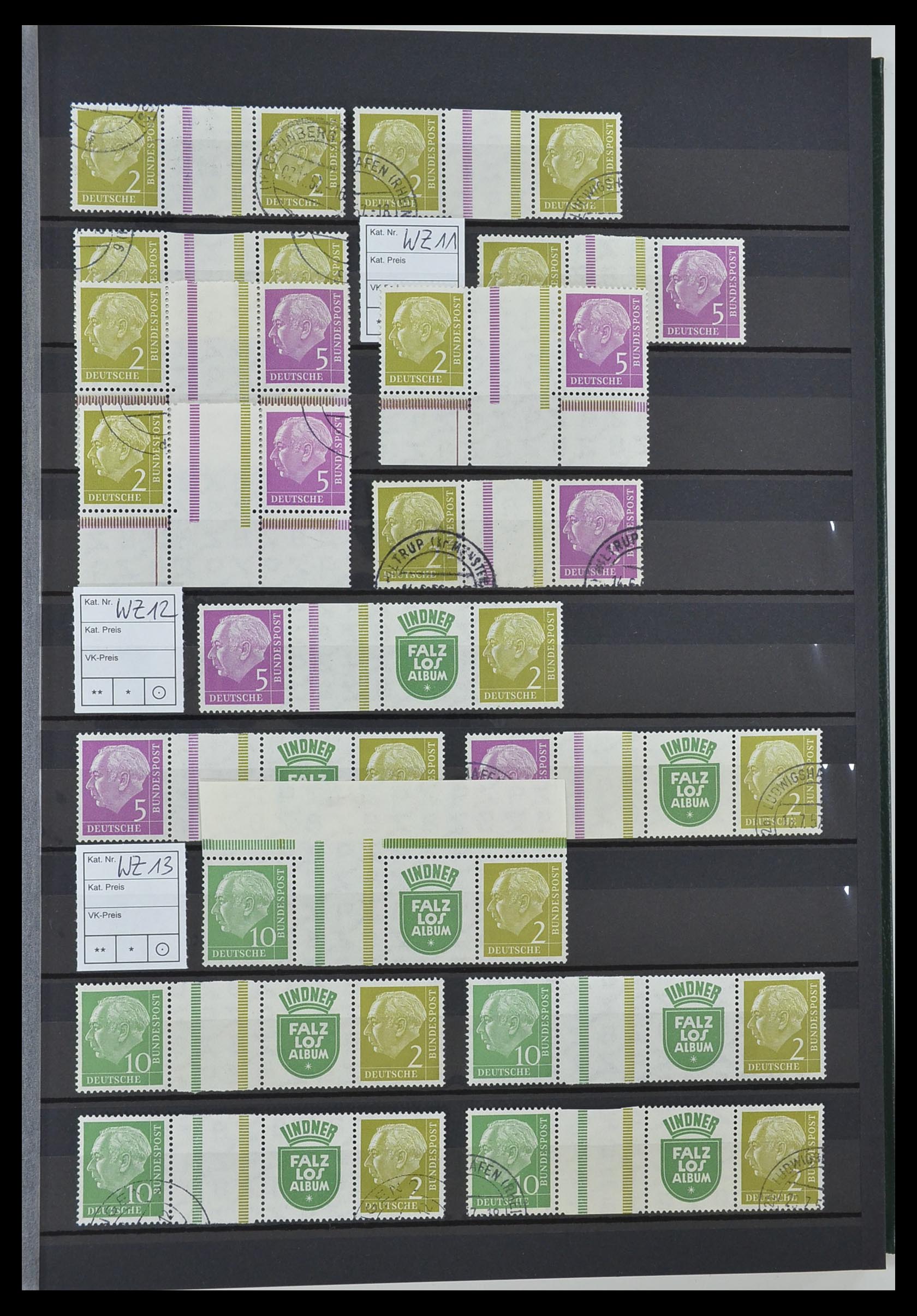 33275 015 - Postzegelverzameling 33275 Bundespost combinaties 1951-1960.