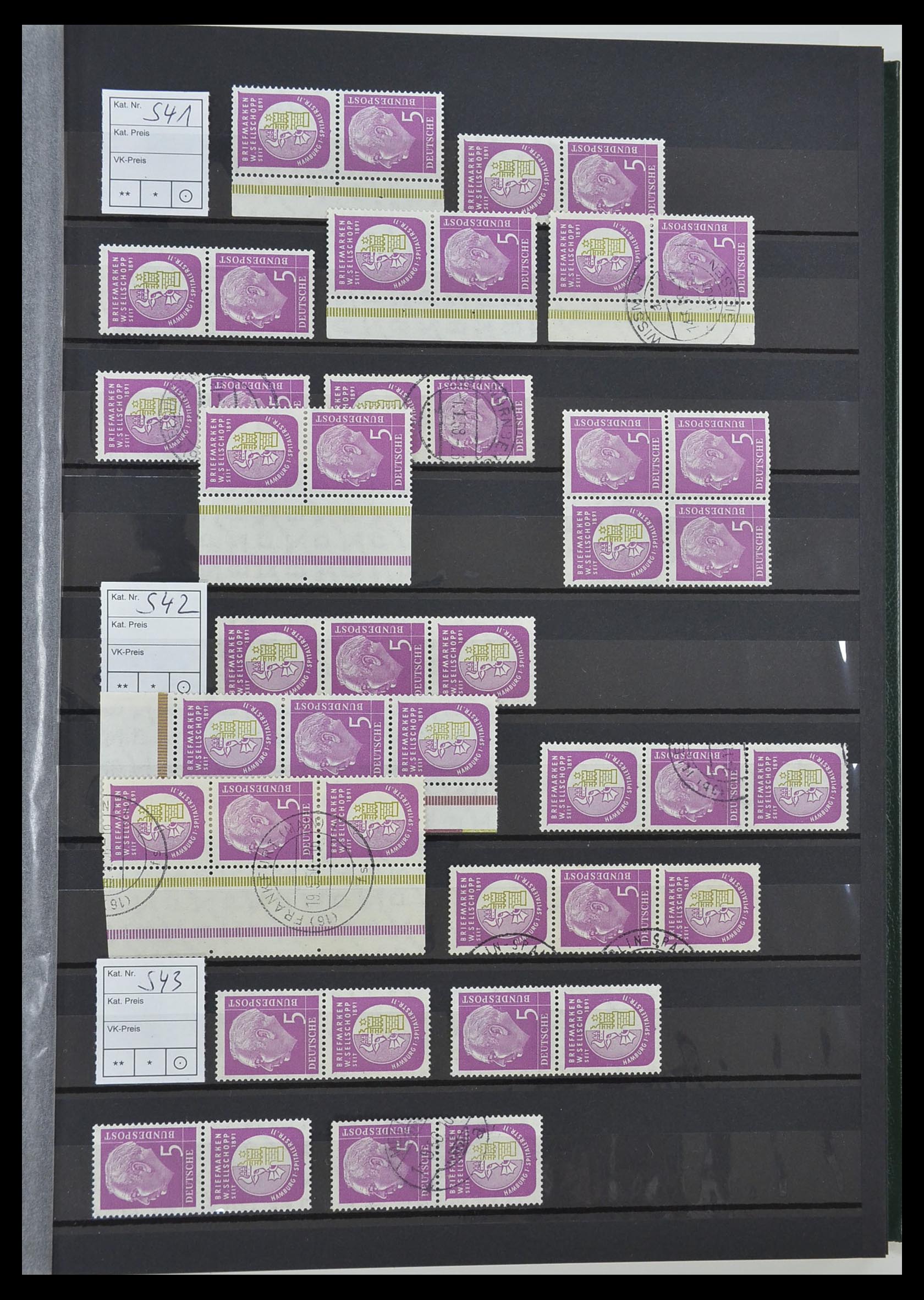 33275 017 - Postzegelverzameling 33275 Bundespost combinaties 1951-1960.