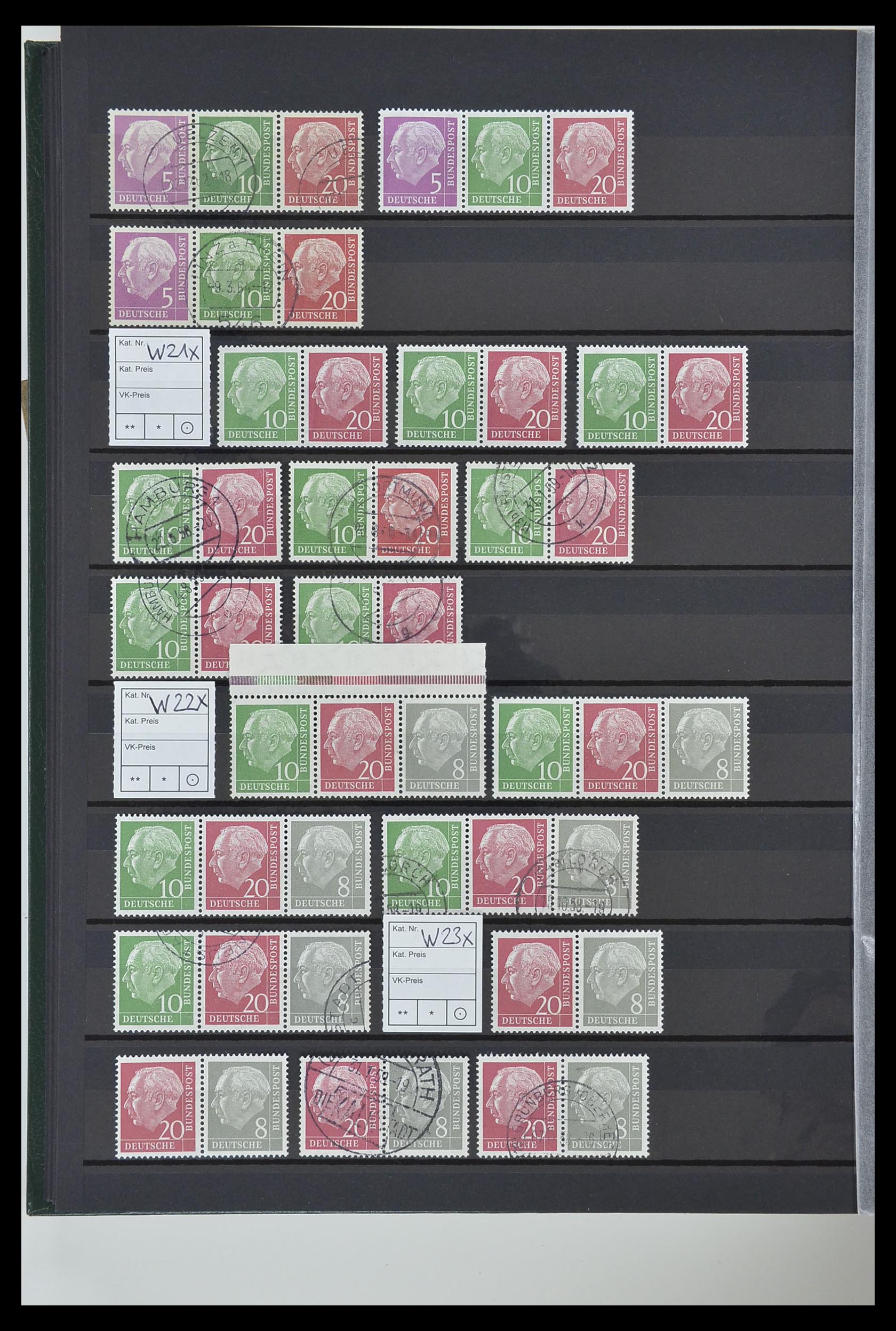 33275 020 - Postzegelverzameling 33275 Bundespost combinaties 1951-1960.