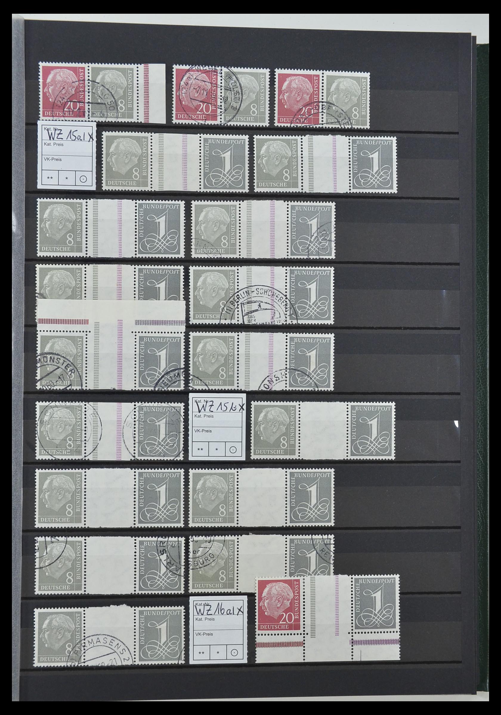 33275 021 - Postzegelverzameling 33275 Bundespost combinaties 1951-1960.