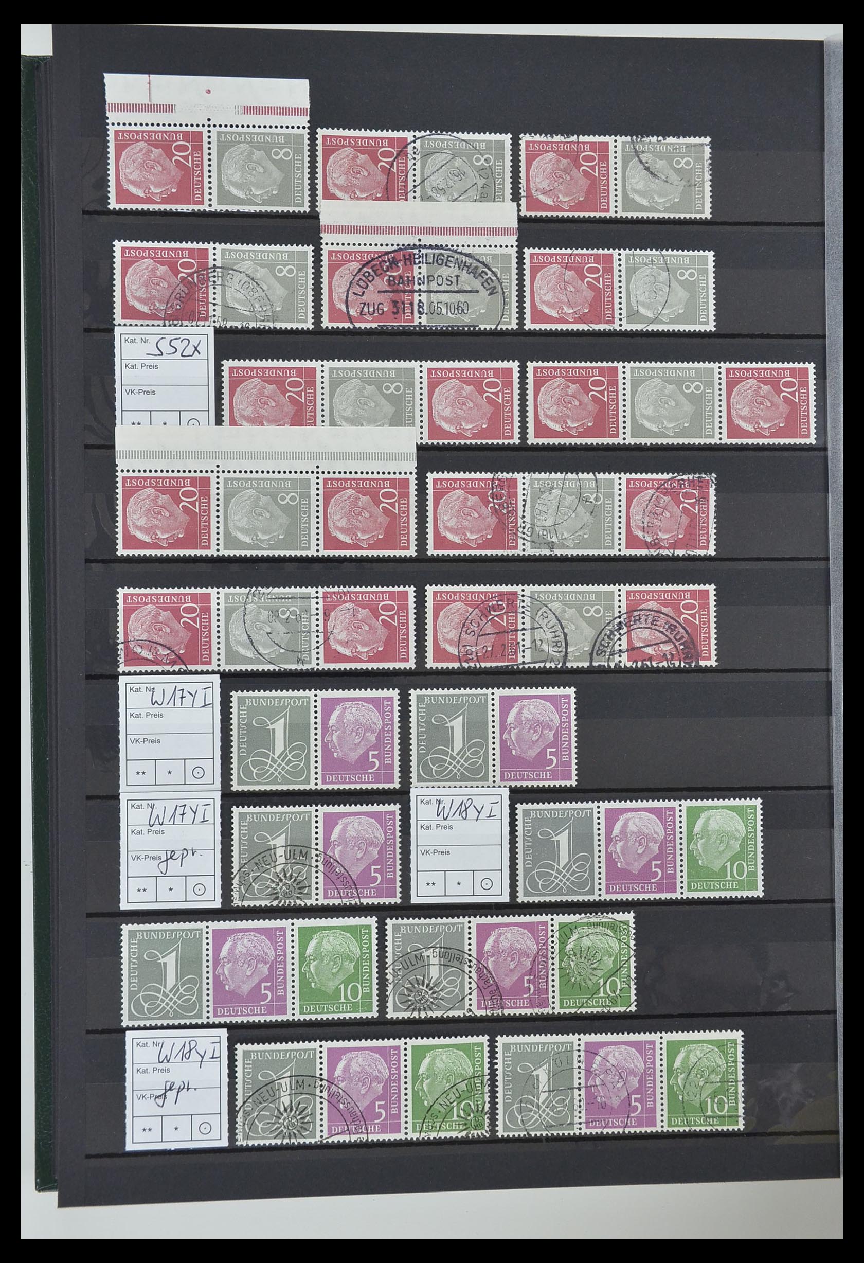 33275 024 - Postzegelverzameling 33275 Bundespost combinaties 1951-1960.